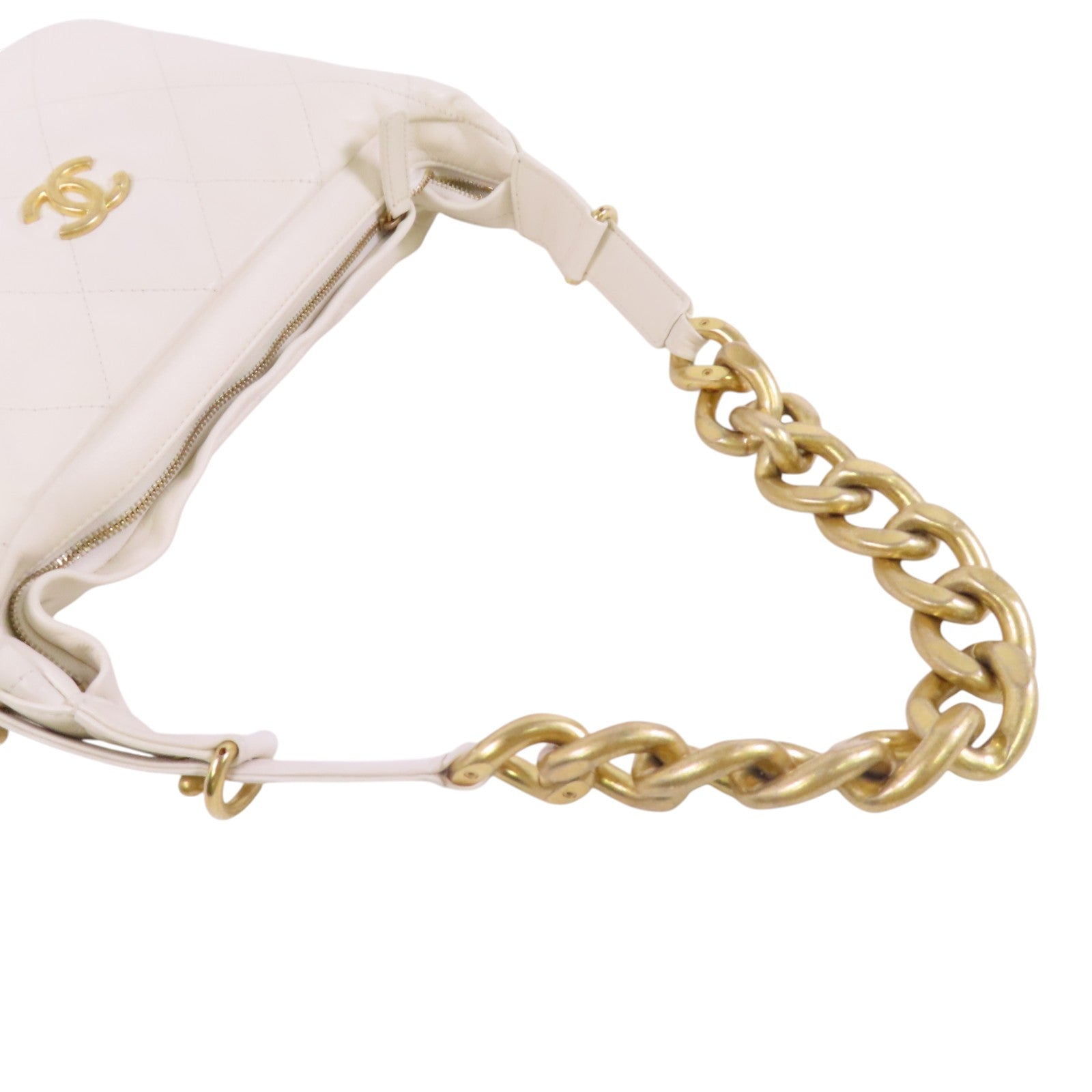 CHANEL 牛皮皮革Chain Shoulder Bag金扣鏈帶肩背袋