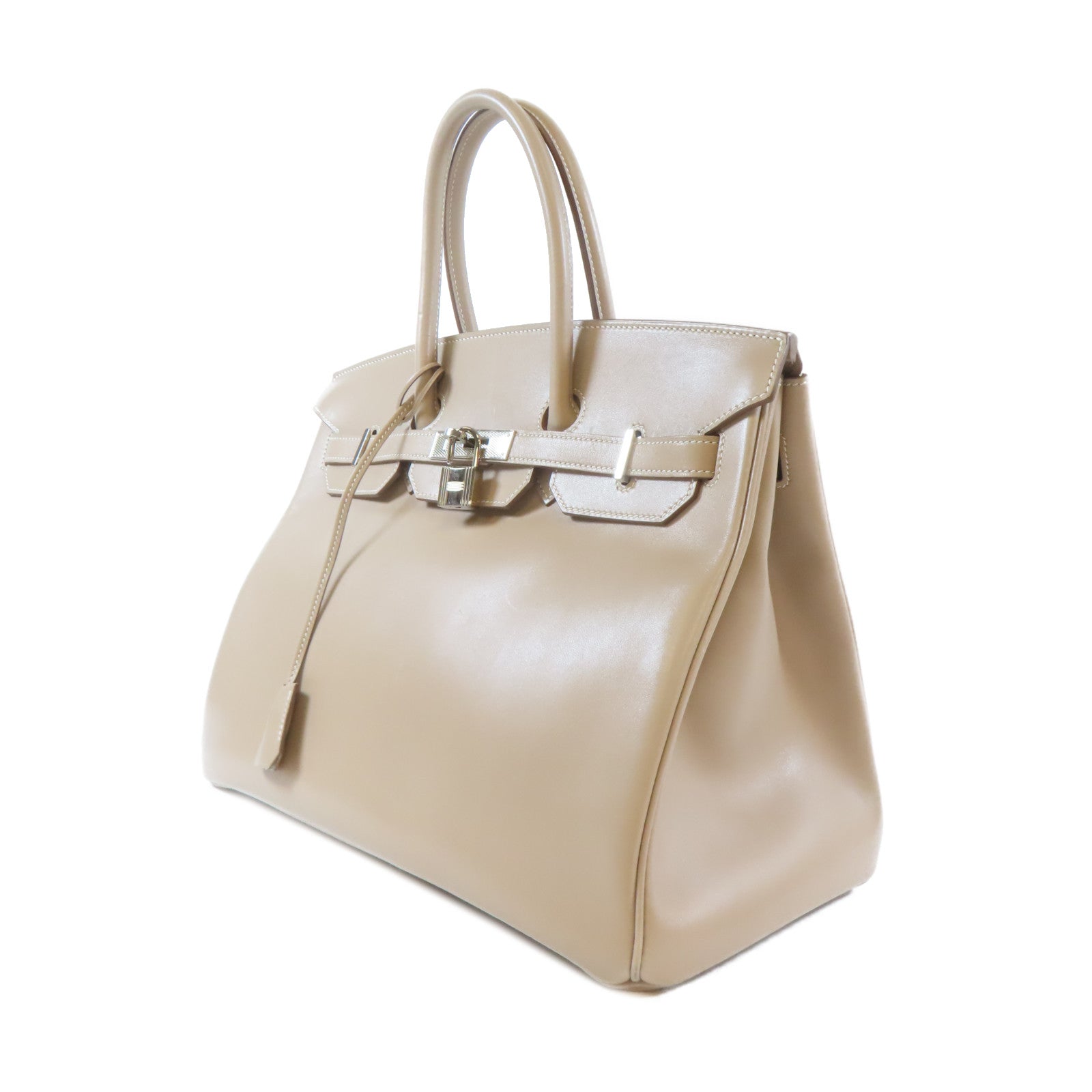 HERMES Swift皮革Birkin 35銀扣手挽袋米色