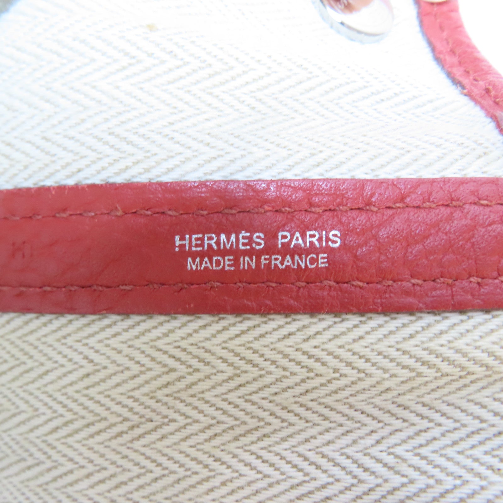 HERMES Clemence皮革Garden Party PM銀扣手挽袋橙色