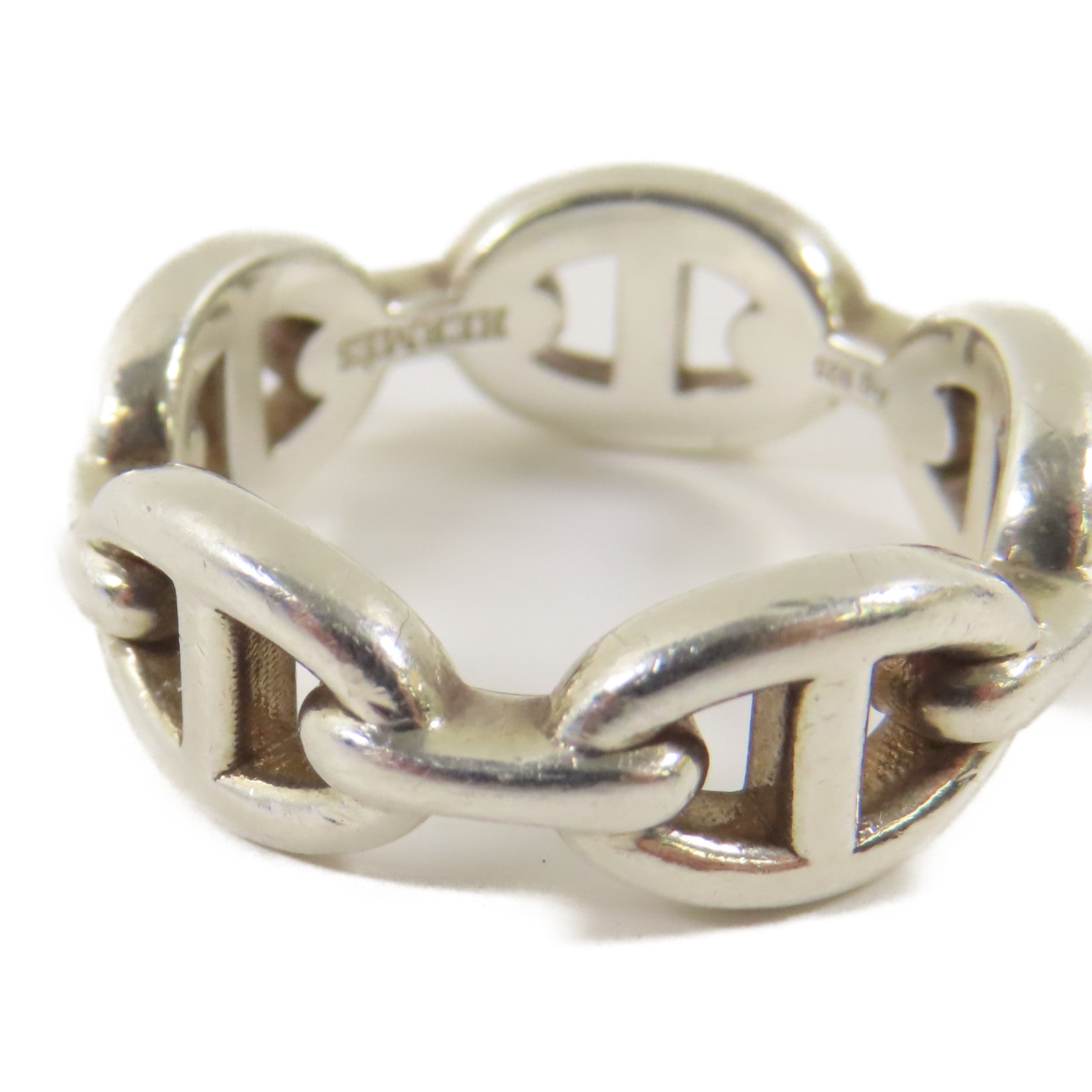 HERMES 925純銀Chaine D'ancre Enchainee戒指Hermes#54/US#6.75