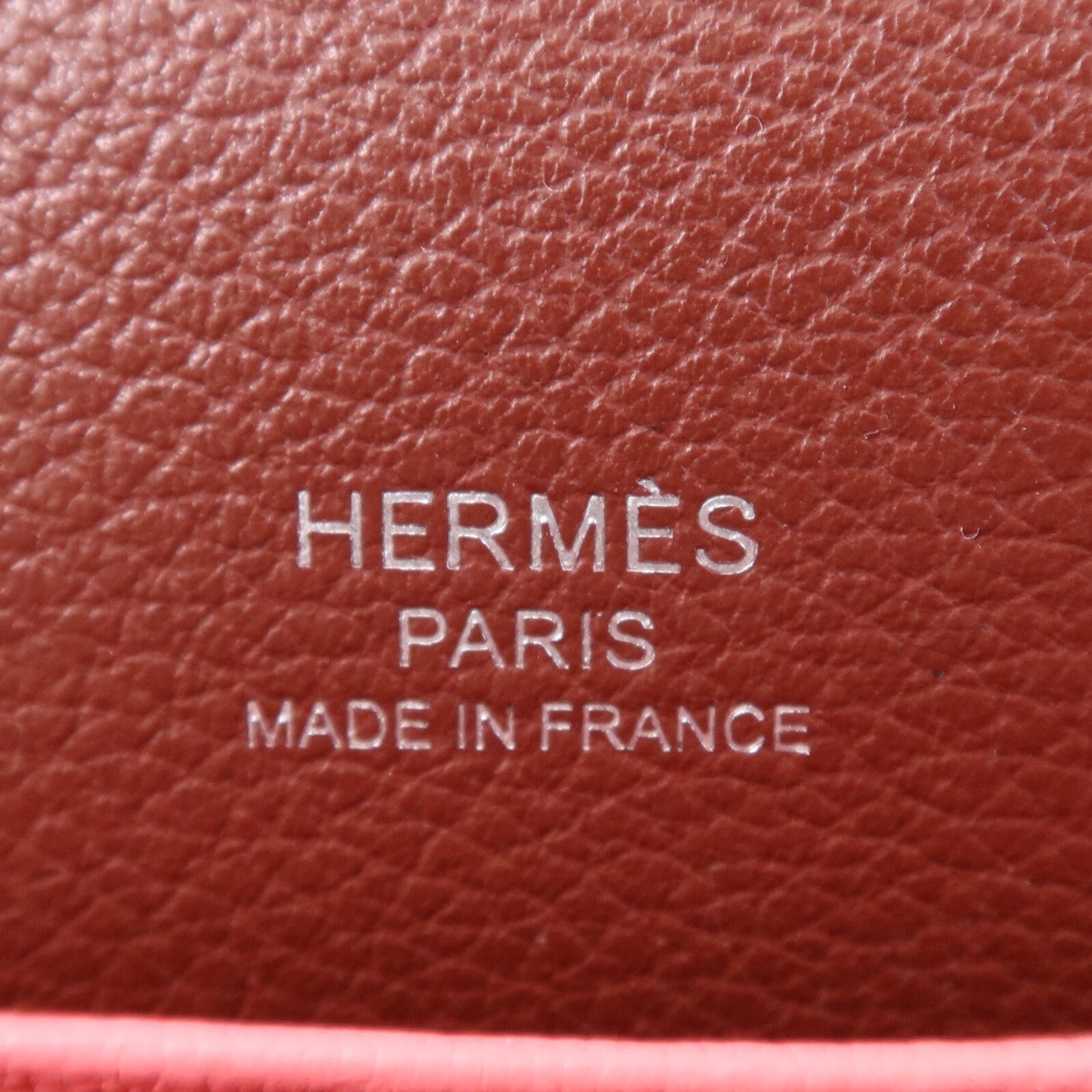 HERMES Evercolor/Chevre皮革Roulis Mini銀扣肩背袋Rouge H