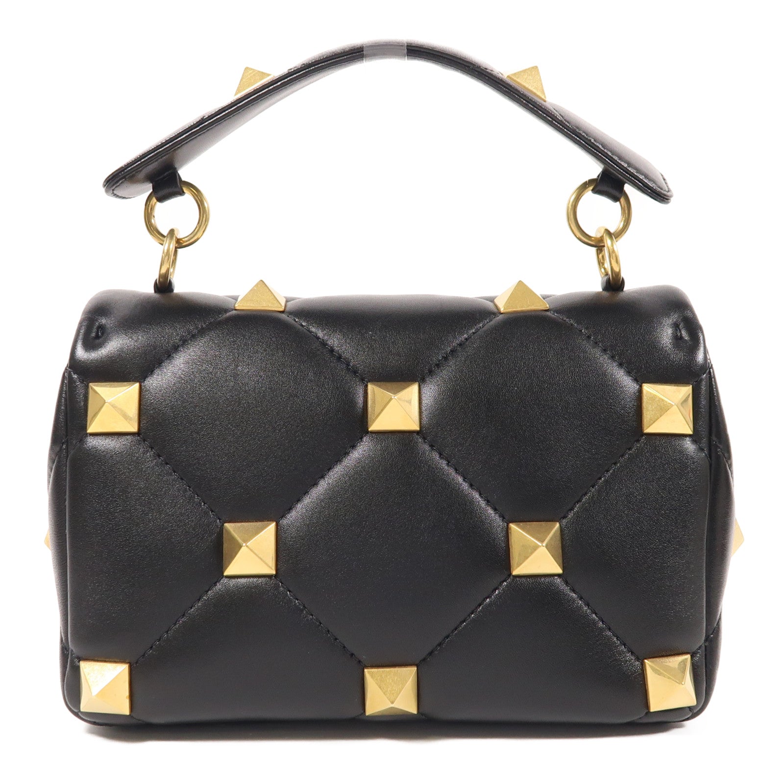 Valentino 皮革Roman Stud金扣手挽肩背兩用袋