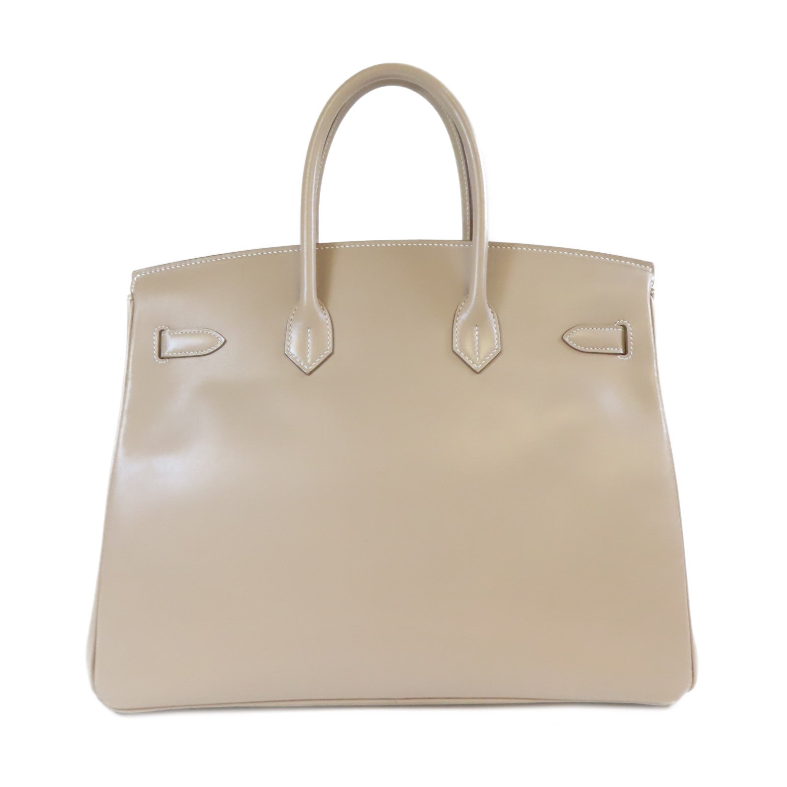HERMES Swift皮革Birkin 35銀扣手挽袋米色
