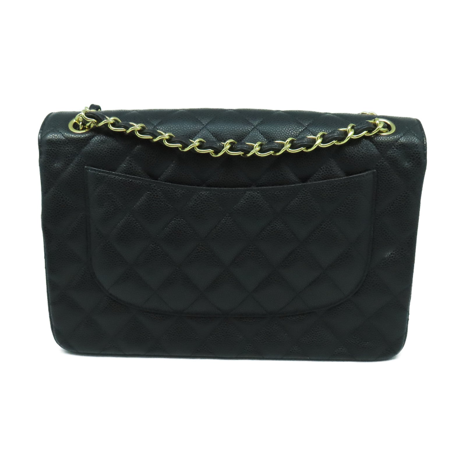CHANEL 【激減優惠】菱格Caviar皮革Classicr金扣鏈帶肩背袋黑色