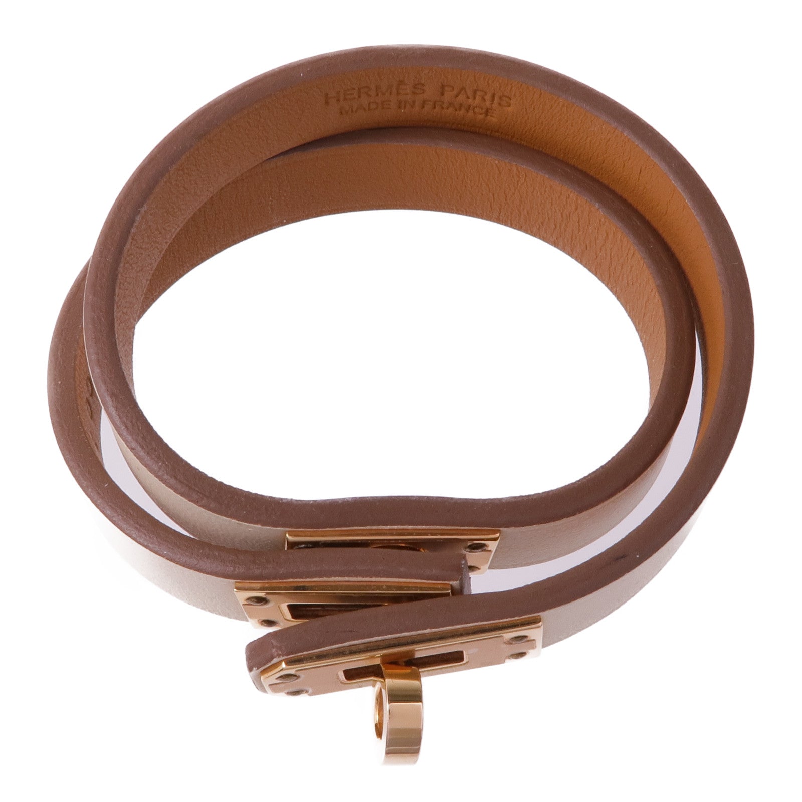 HERMES Swift皮革Kelly Double Tour金扣手鏈Nata