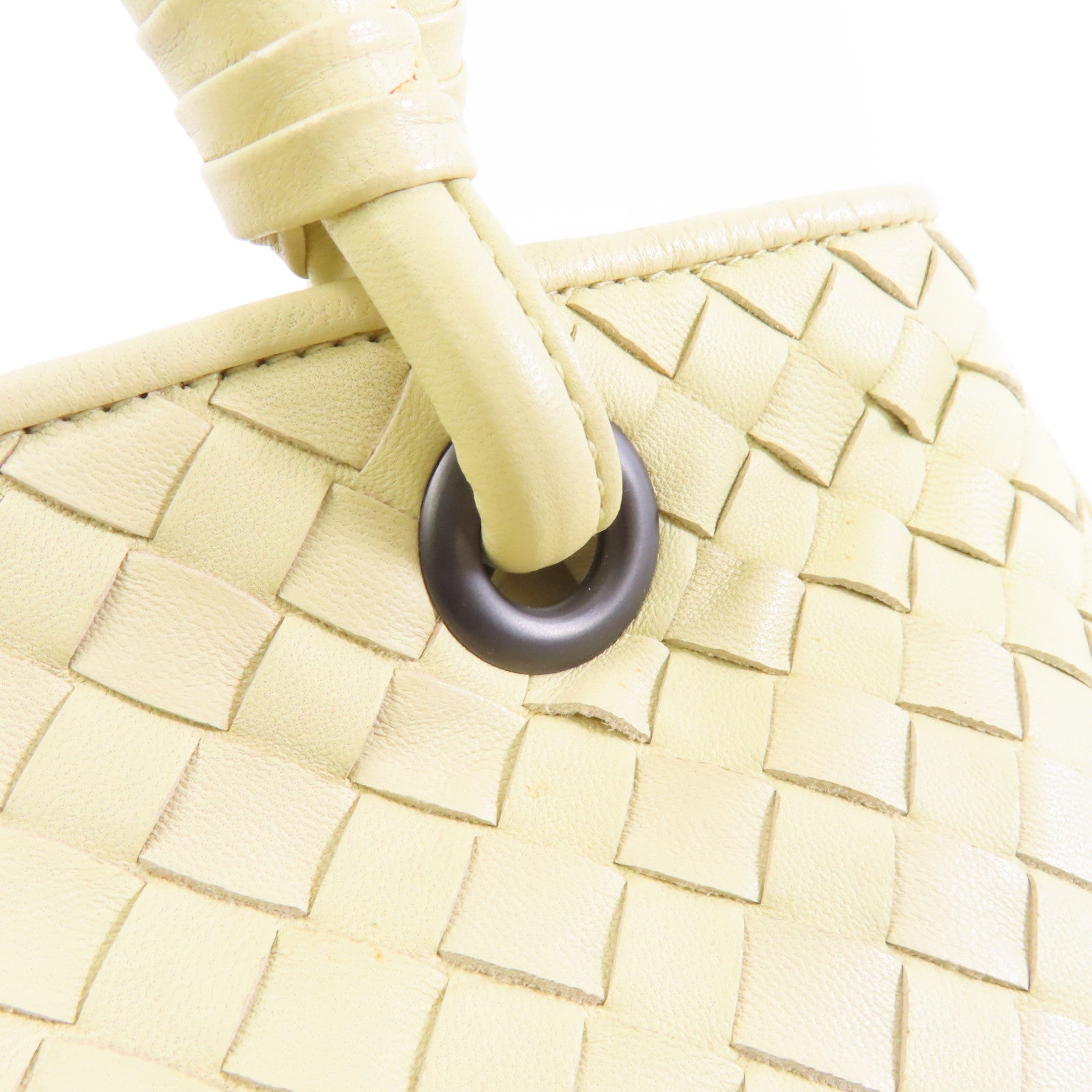 BOTTEGA VENETA 皮革Handbag銀扣手挽袋米色
