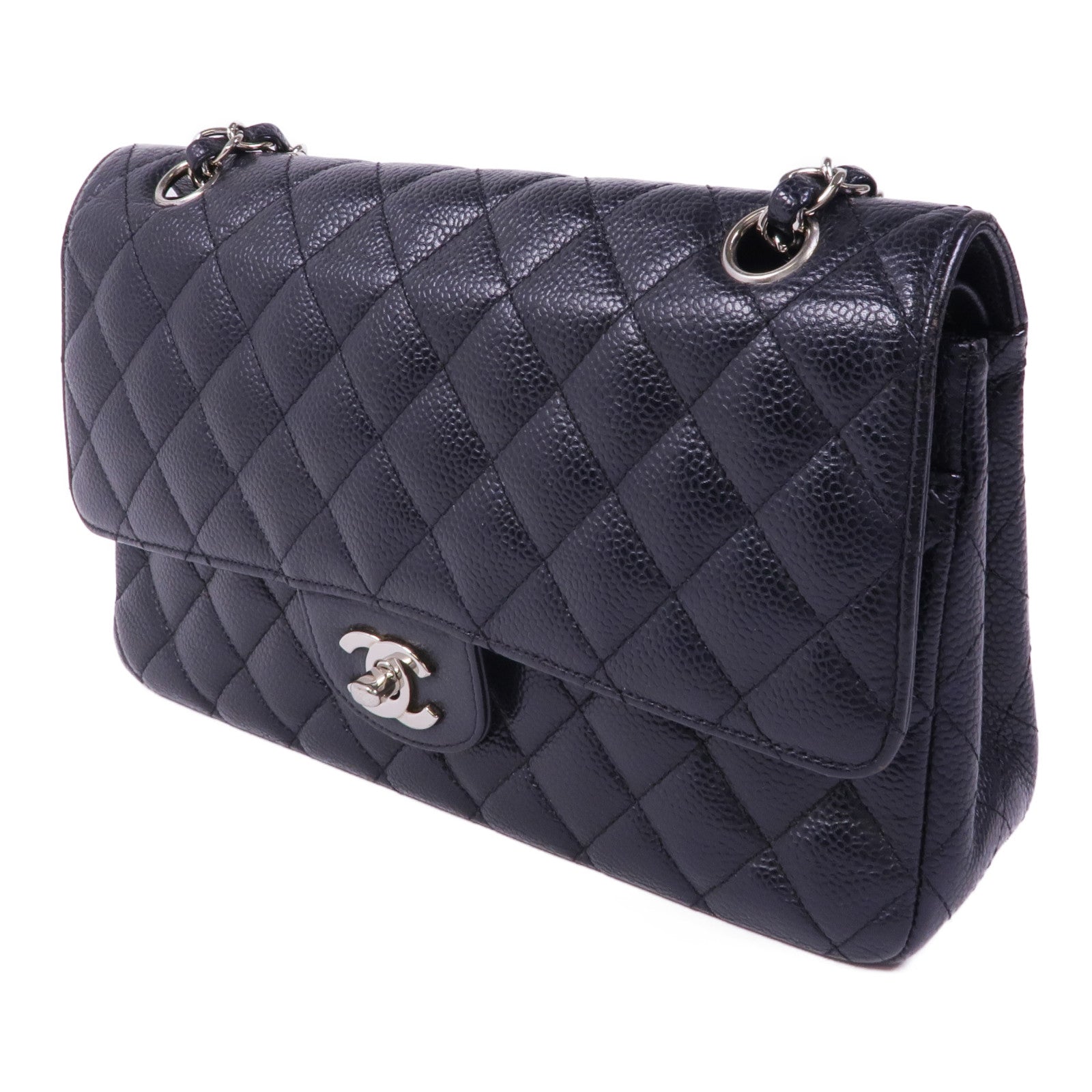 CHANEL 牛皮皮革Classic 25銀扣鏈帶肩背袋