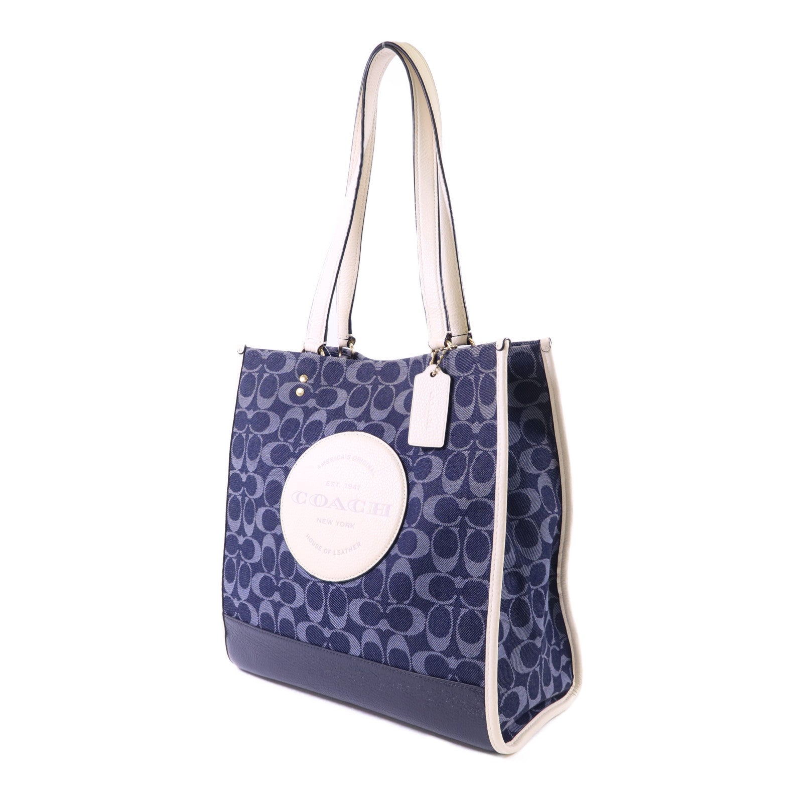 COACH 帆布Dempsey Tote Bag金扣手挽袋