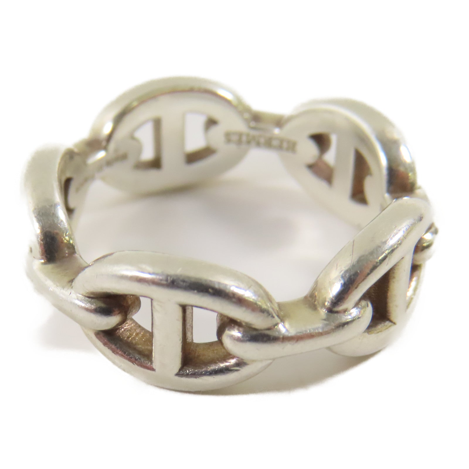 HERMES 925純銀Chaine D'ancre Enchainee戒指Hermes#54/US#6.75