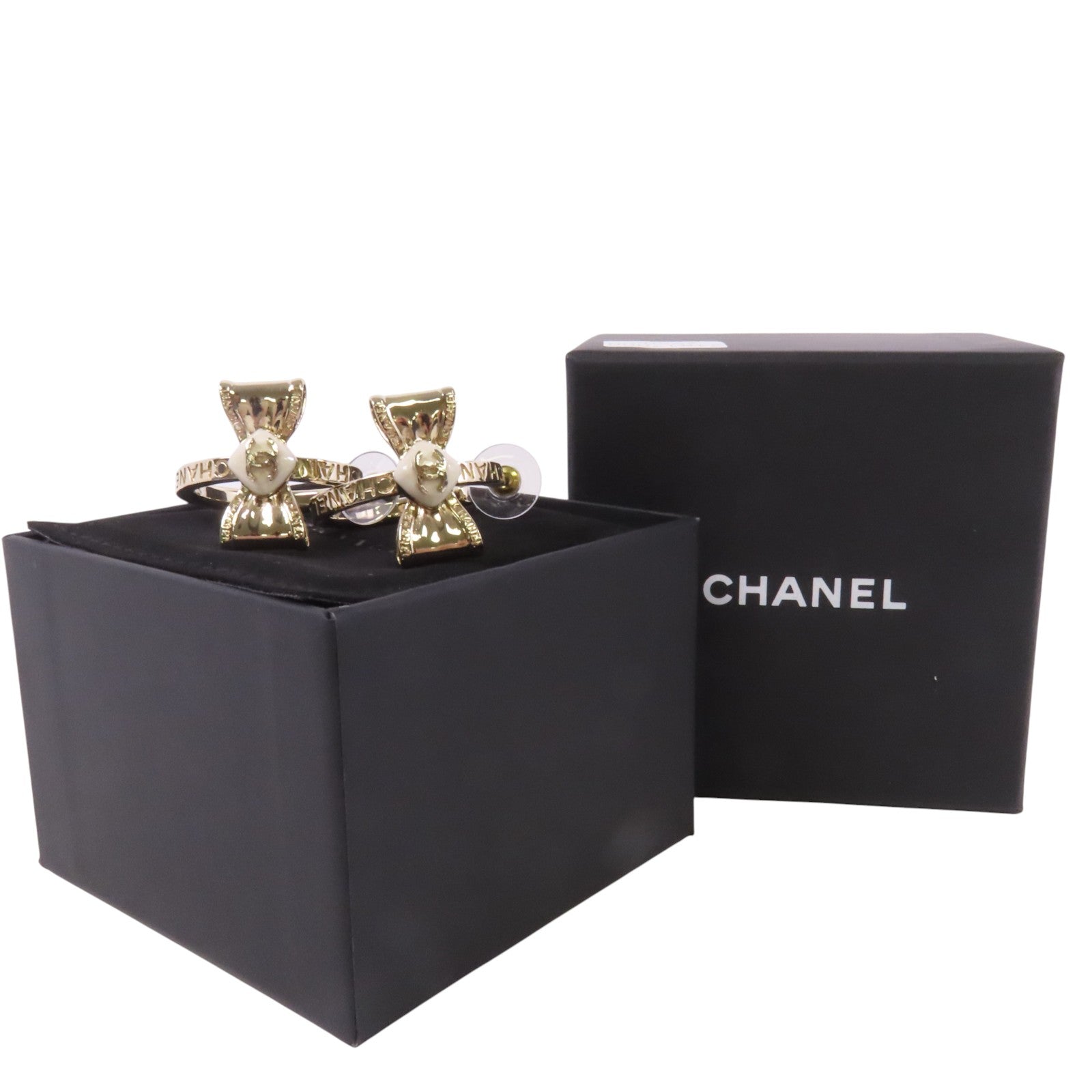 CHANEL 金屬/PVC Earrings金扣耳環