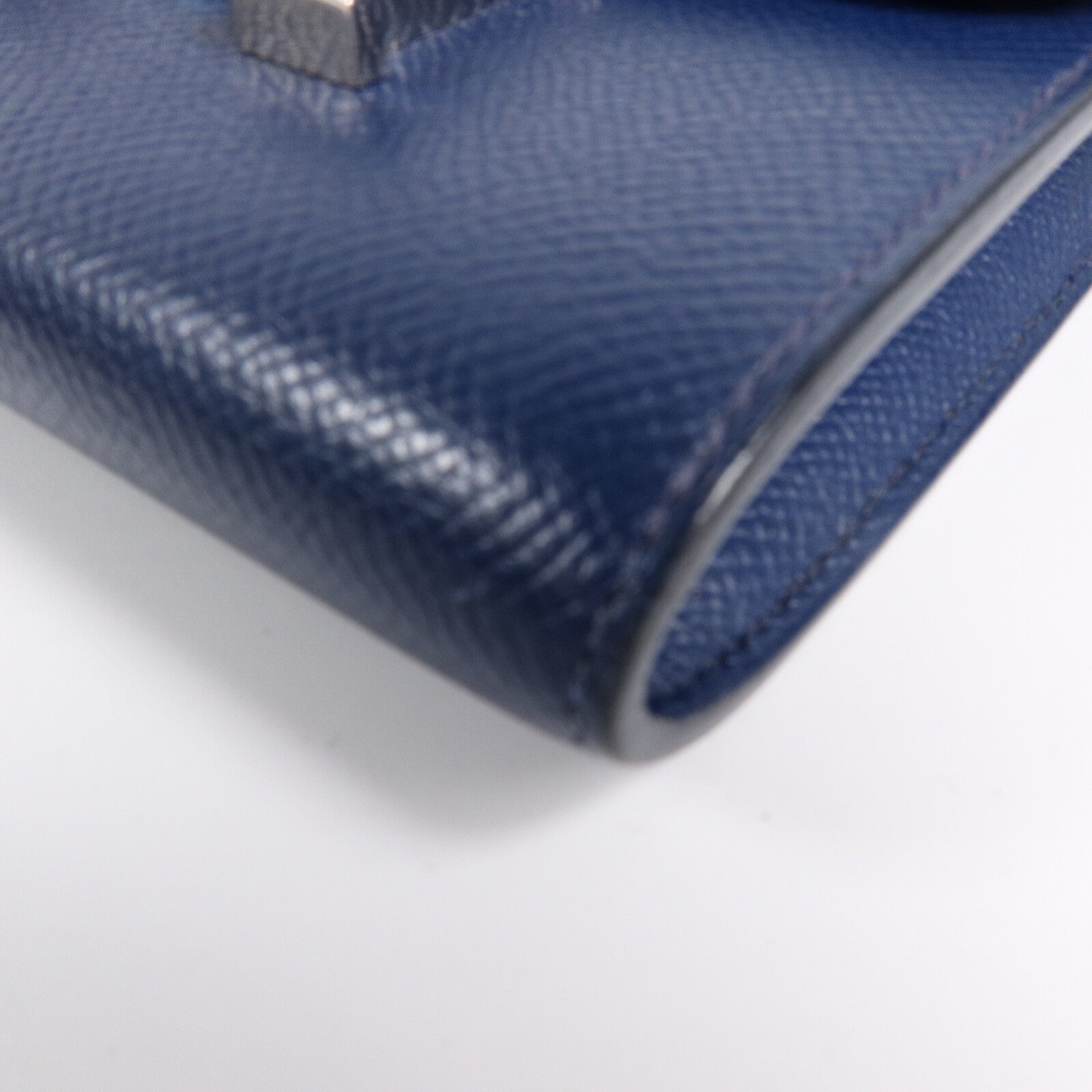 HERMES Epsom皮革Constance Wallet錢包Bleu Saphir