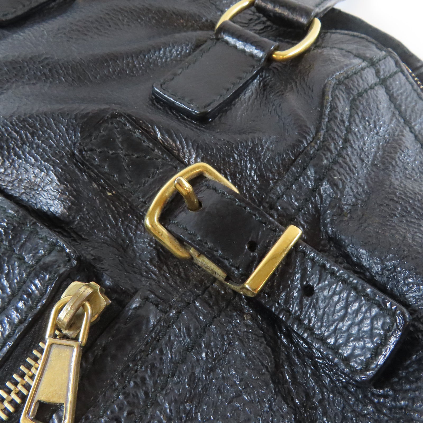 SAINT LAURENT 【激減優惠】牛皮皮革Hand Bag金扣肩背袋黑色
