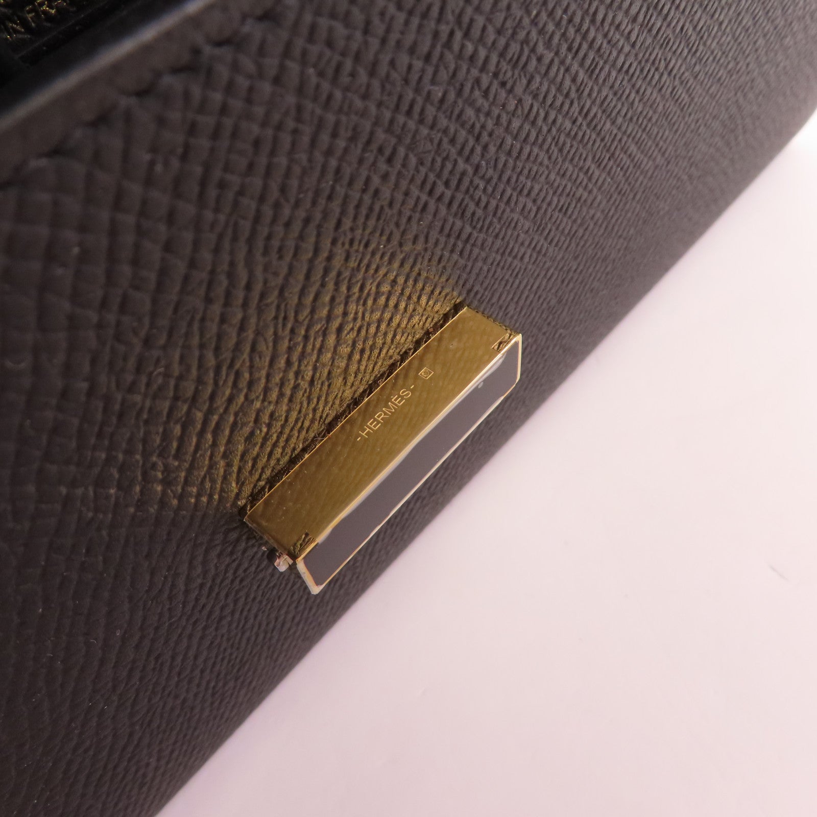 HERMES Epsom皮革Maillon To Go金扣肩背袋Noir