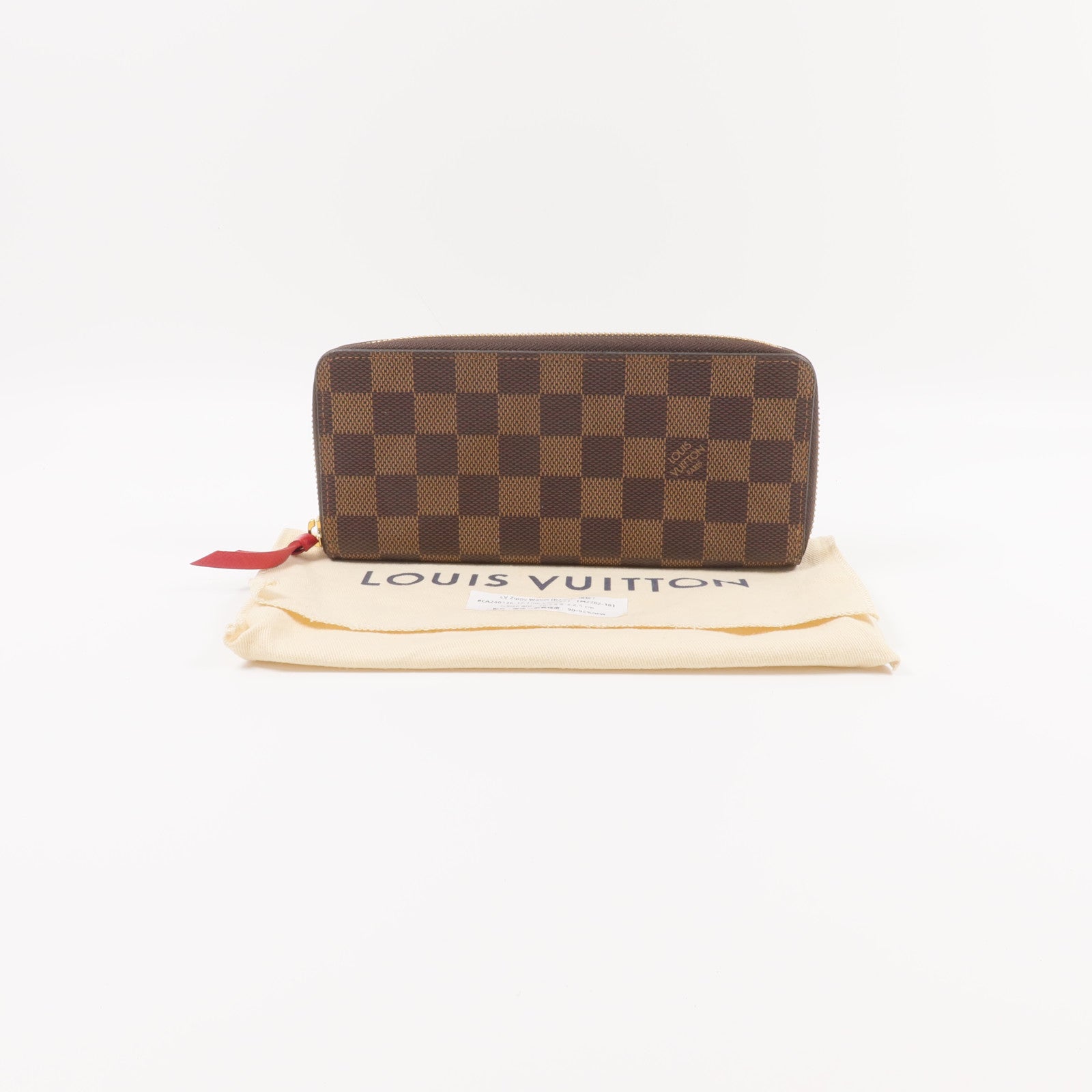 LOUIS VUITTON Damier Clemence Wallet金扣長錢包