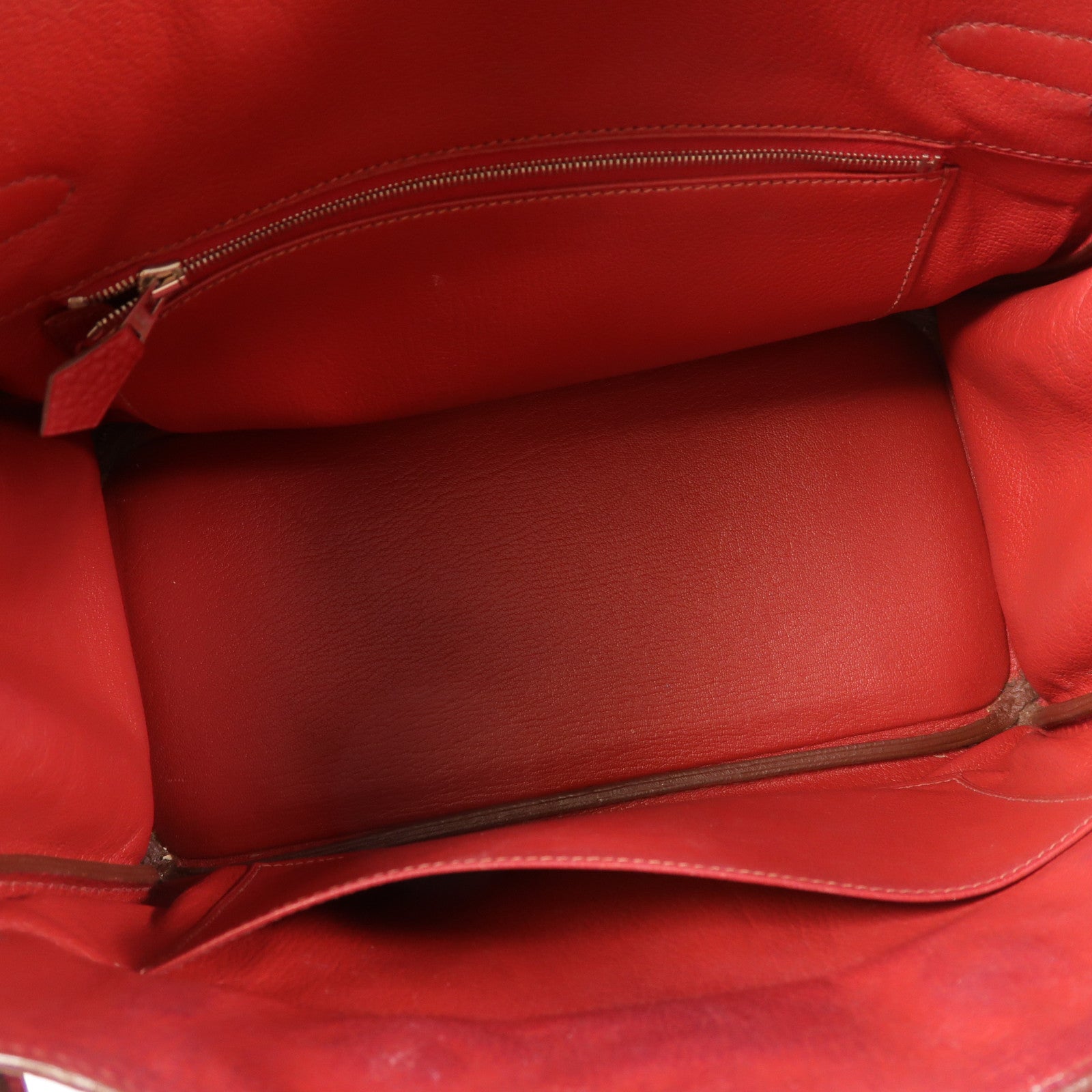 HERMES Togo皮革Birkin 30銀扣手挽袋Rouge Garance