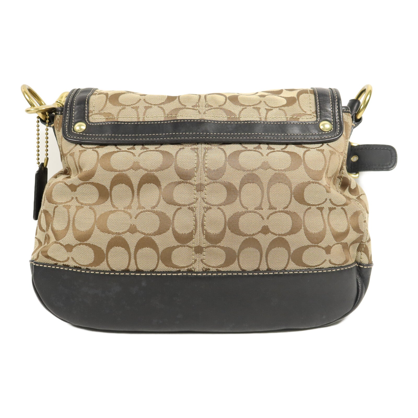 COACH 帆布/牛皮皮革Shoulder Bag肩背袋