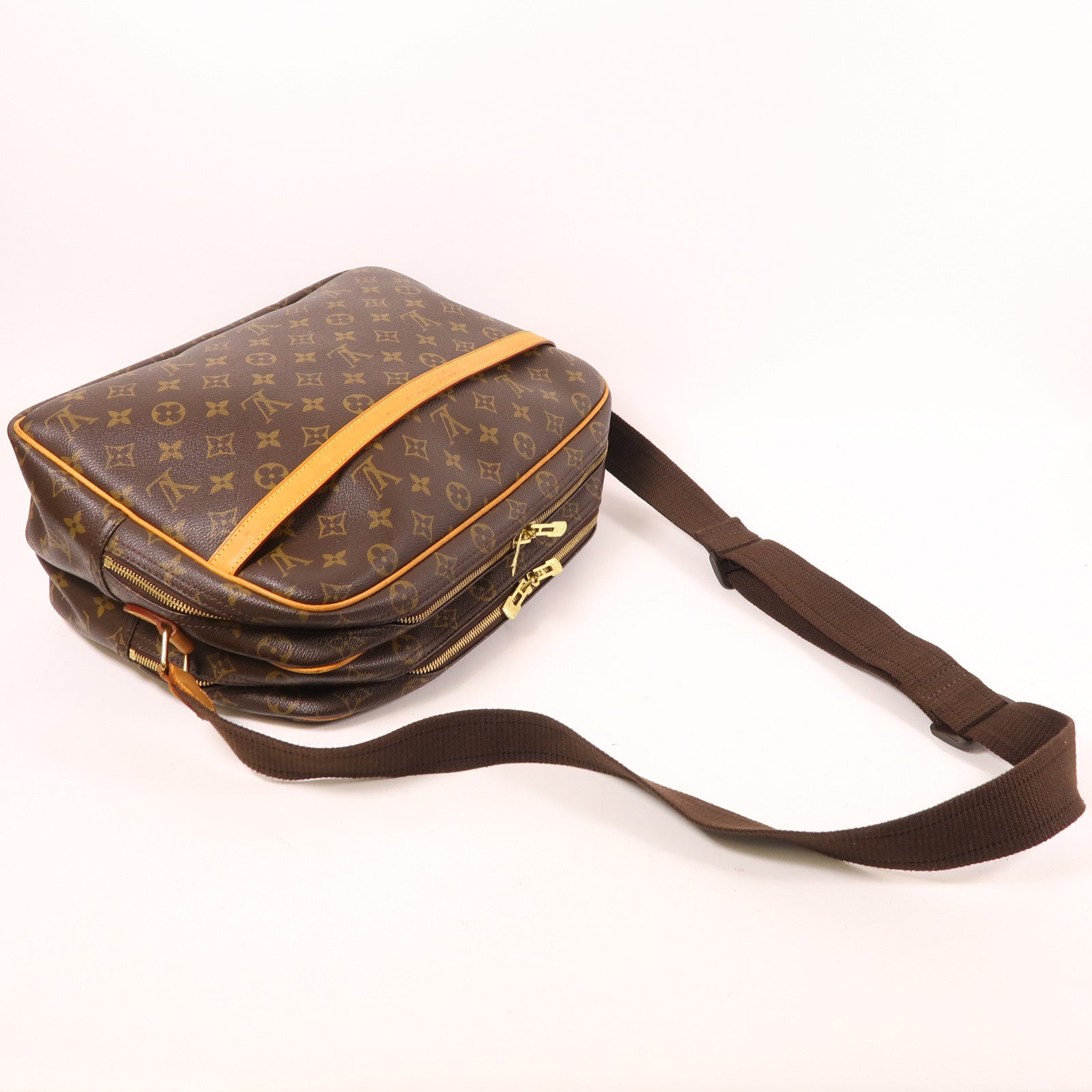 LOUIS VUITTON Monogram Reporter GM金扣肩背袋