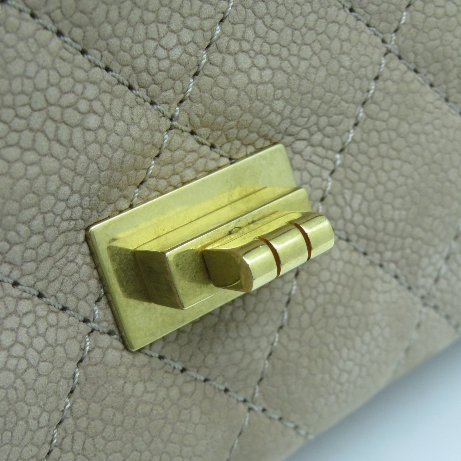 CHANEL 【激減優惠】菱格麂皮皮革2.55 Chain Shoulder Bag金扣鏈帶肩背袋啡色