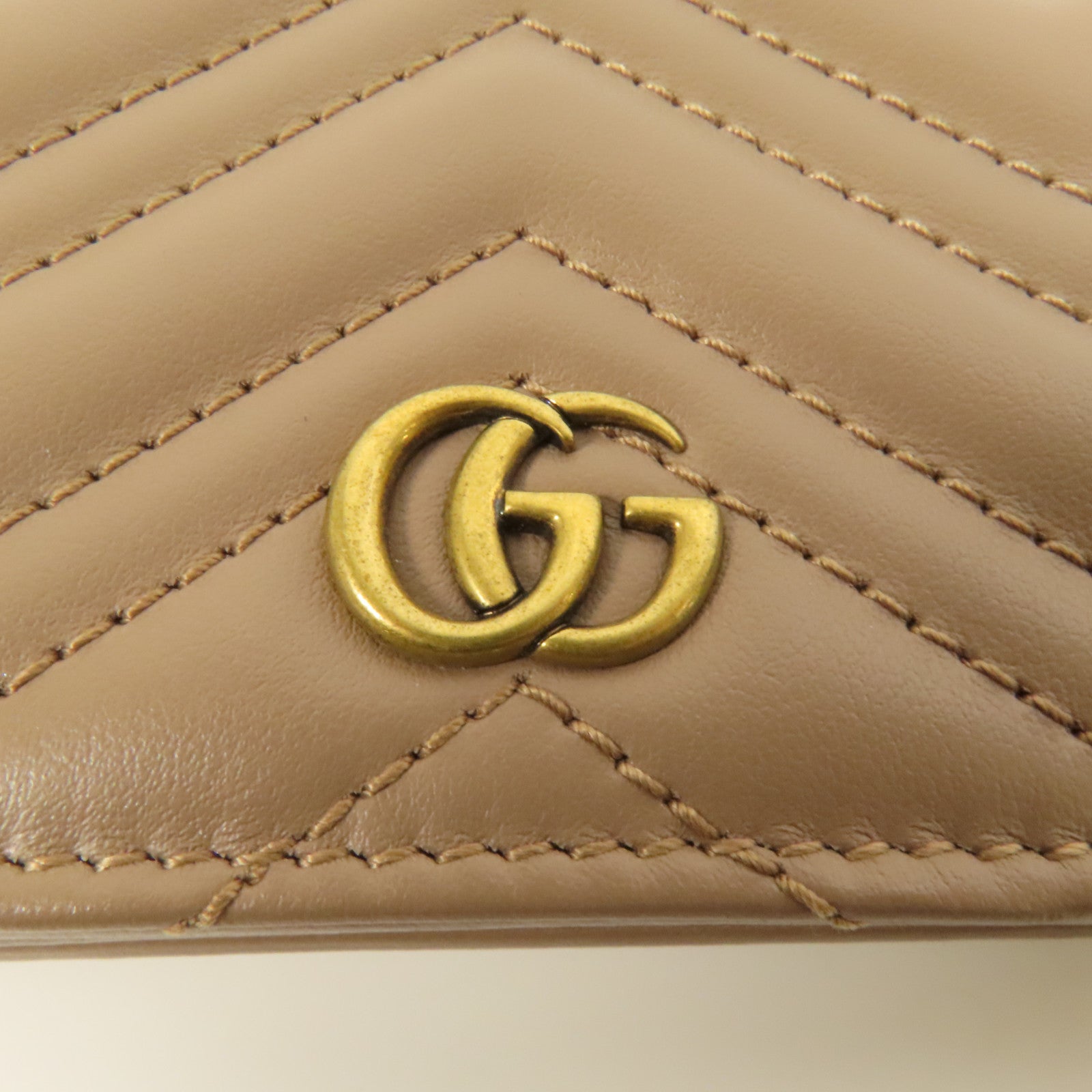 GUCCI 【激減優惠】牛皮皮革GG Marmont金扣錢包