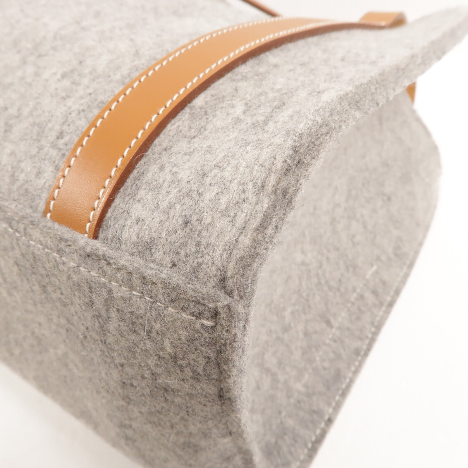 HERMES Felt Cavallicot Tote Bag手挽肩背兩用袋Gris Clair