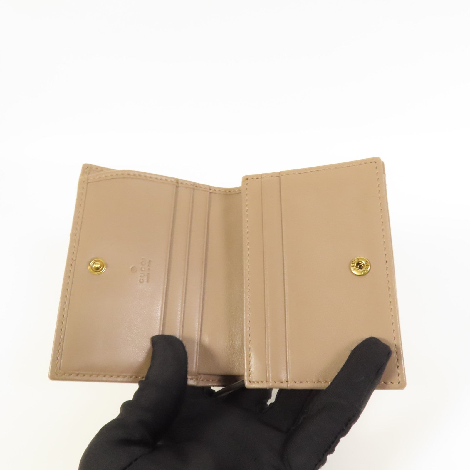 GUCCI 牛皮皮革GG Marmont金扣錢包