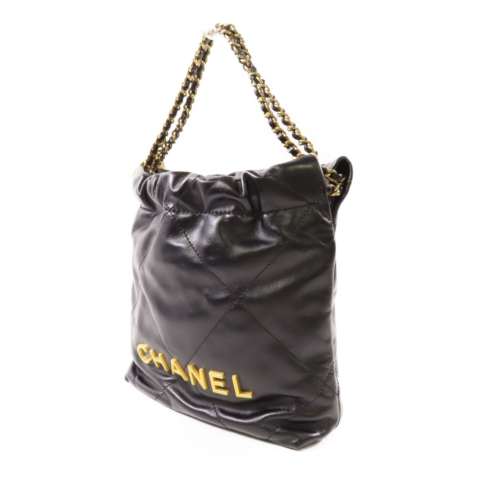 CHANEL 牛皮皮革C22 Mini金扣鏈帶肩背袋