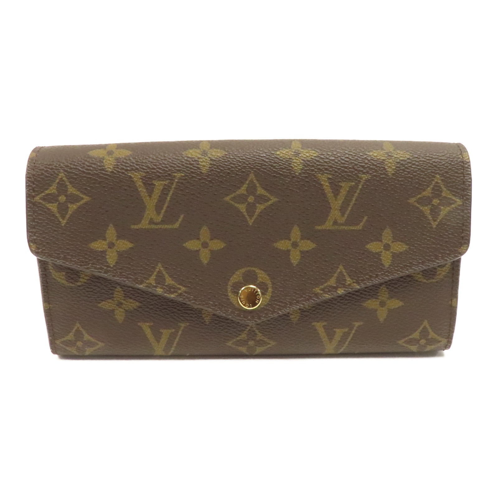 LOUIS VUITTON Monogram Sarah Long Wallet金扣長錢包棕色/紅色