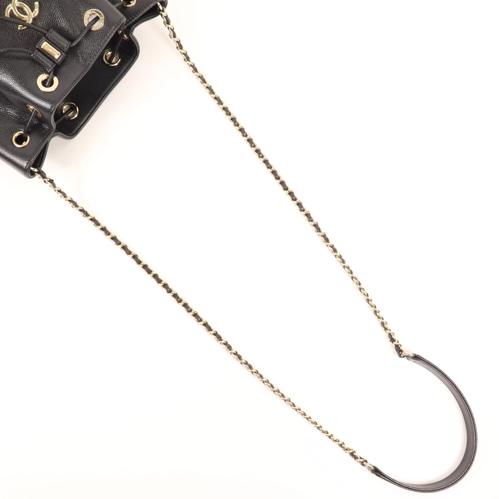 CHANEL 【激減優惠】牛皮皮革Bucket Bag金扣肩背袋