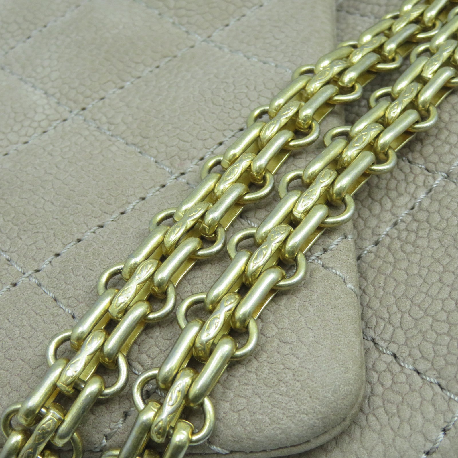 CHANEL 【激減優惠】菱格麂皮皮革2.55 Chain Shoulder Bag金扣鏈帶肩背袋啡色
