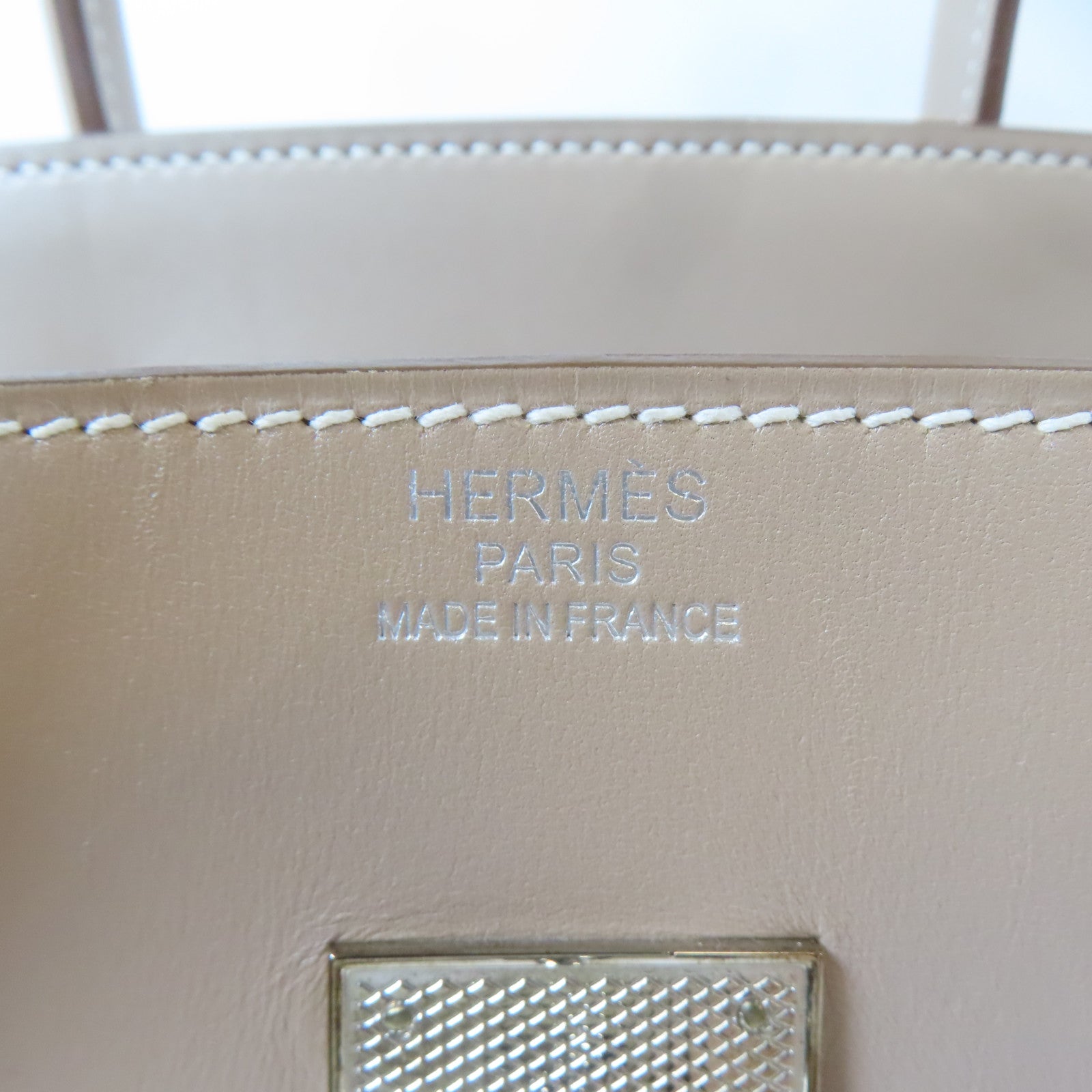 HERMES Swift皮革Birkin 35銀扣手挽袋米色