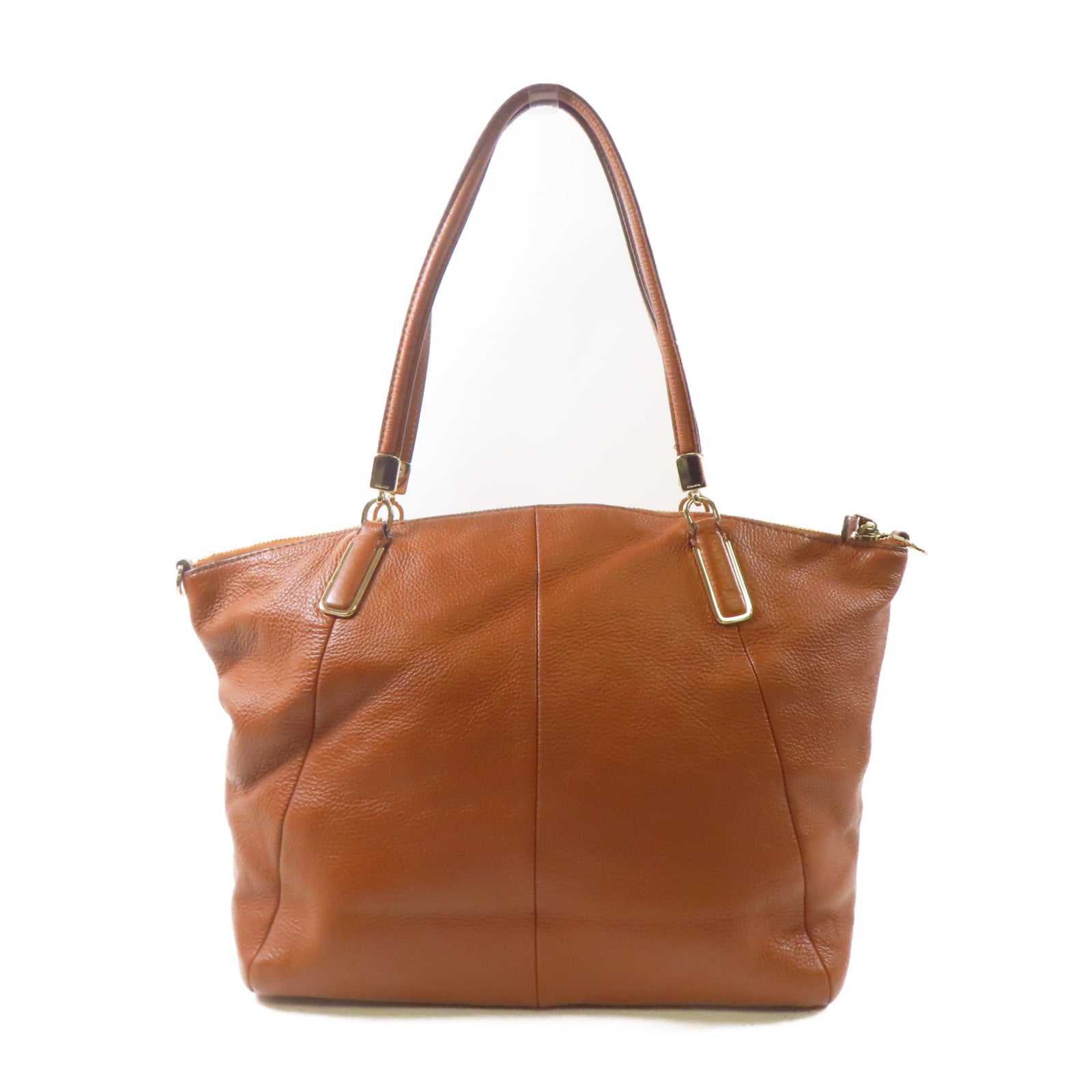 COACH 牛皮皮革Shoulder Bag金扣肩背袋棕色