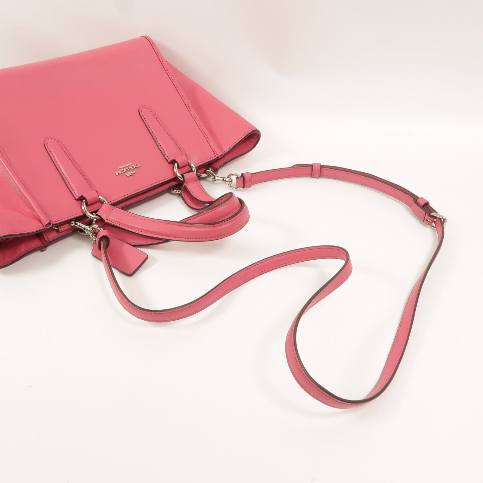 COACH 牛皮皮革2 Way Shoulder手挽肩背兩用袋