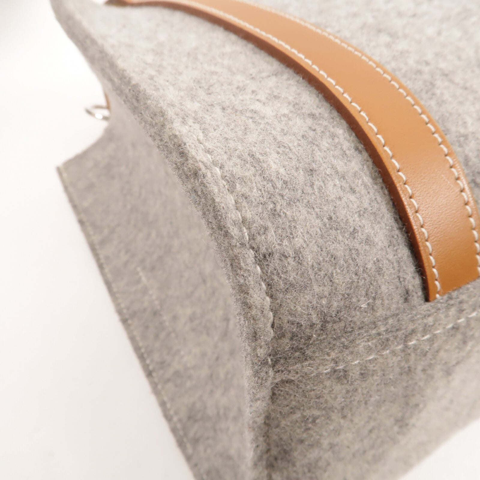 HERMES Felt Cavallicot Tote Bag手挽肩背兩用袋Gris Clair