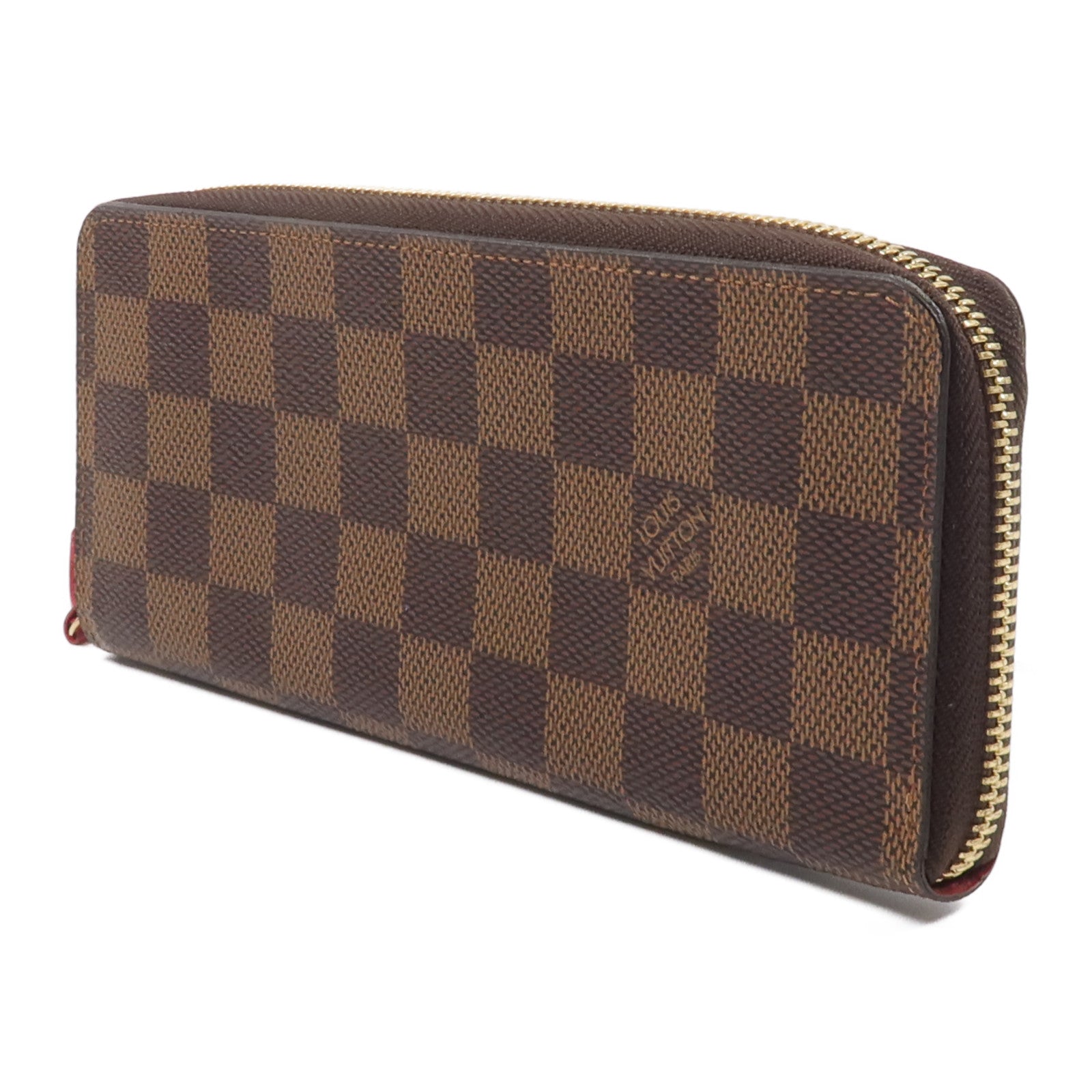 LOUIS VUITTON Damier Clemence Wallet金扣長錢包