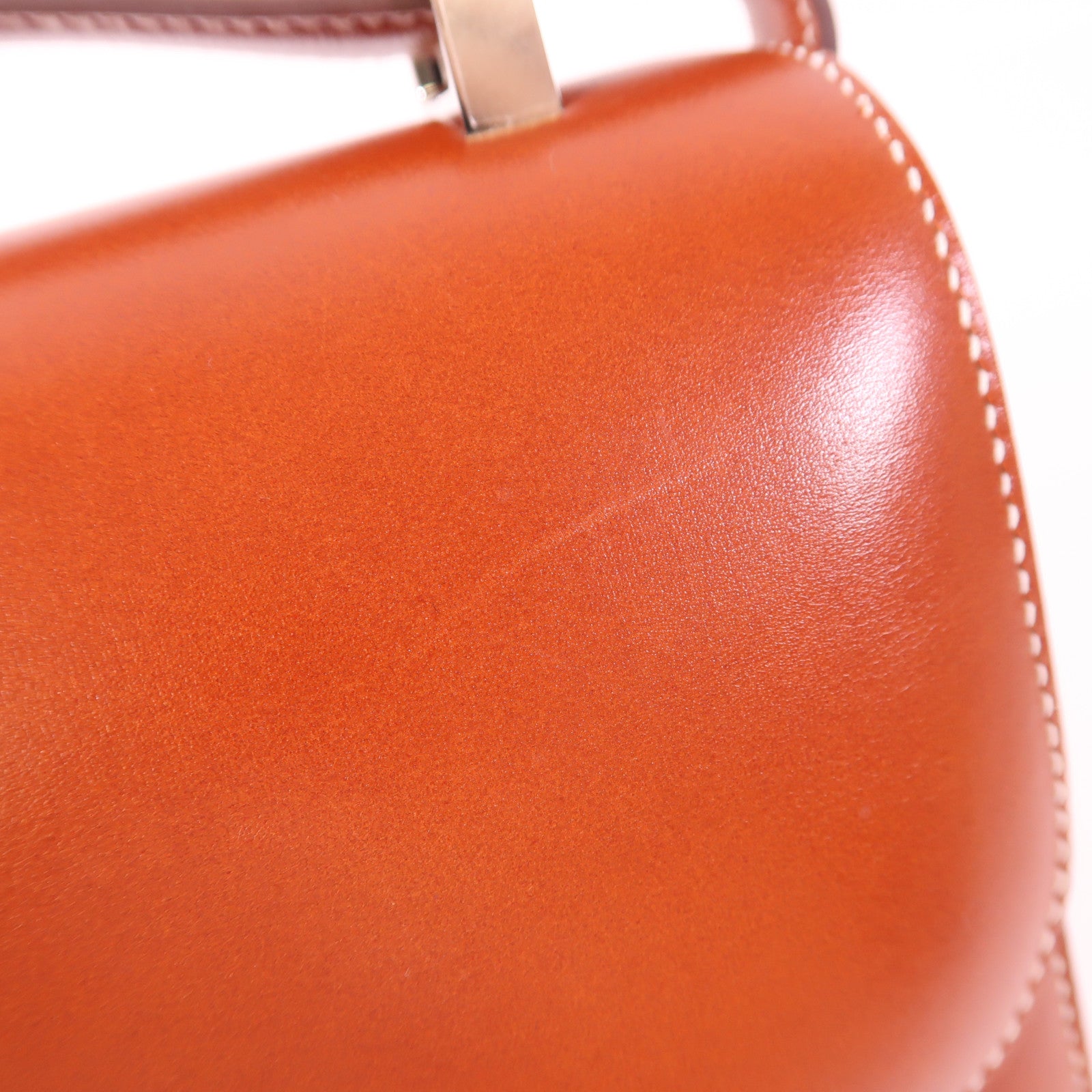 HERMES Box Calf皮革Constance 24銀扣肩背袋Brique