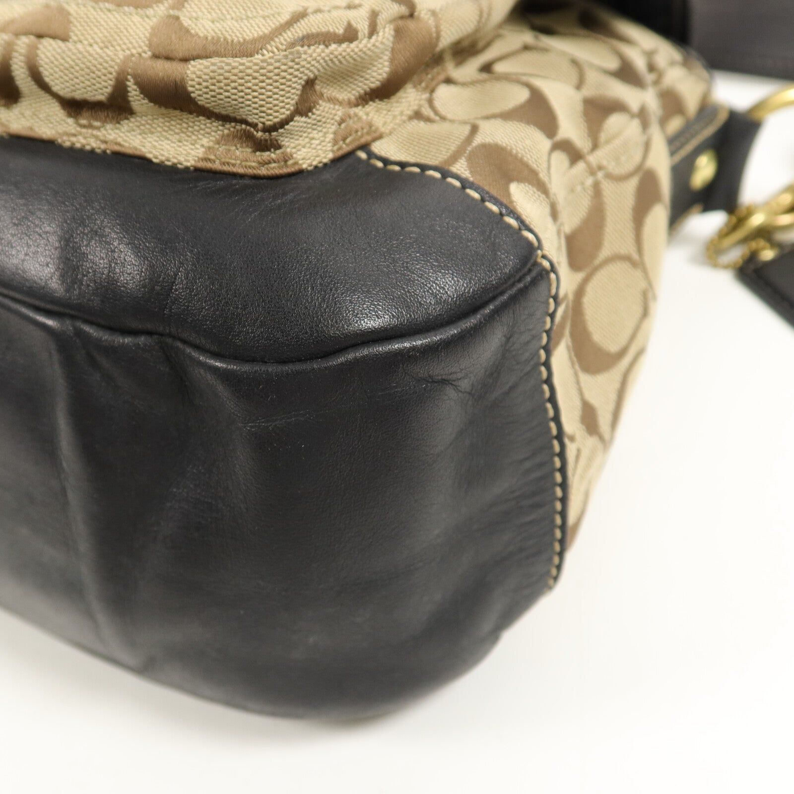 COACH 帆布/牛皮皮革Shoulder Bag肩背袋