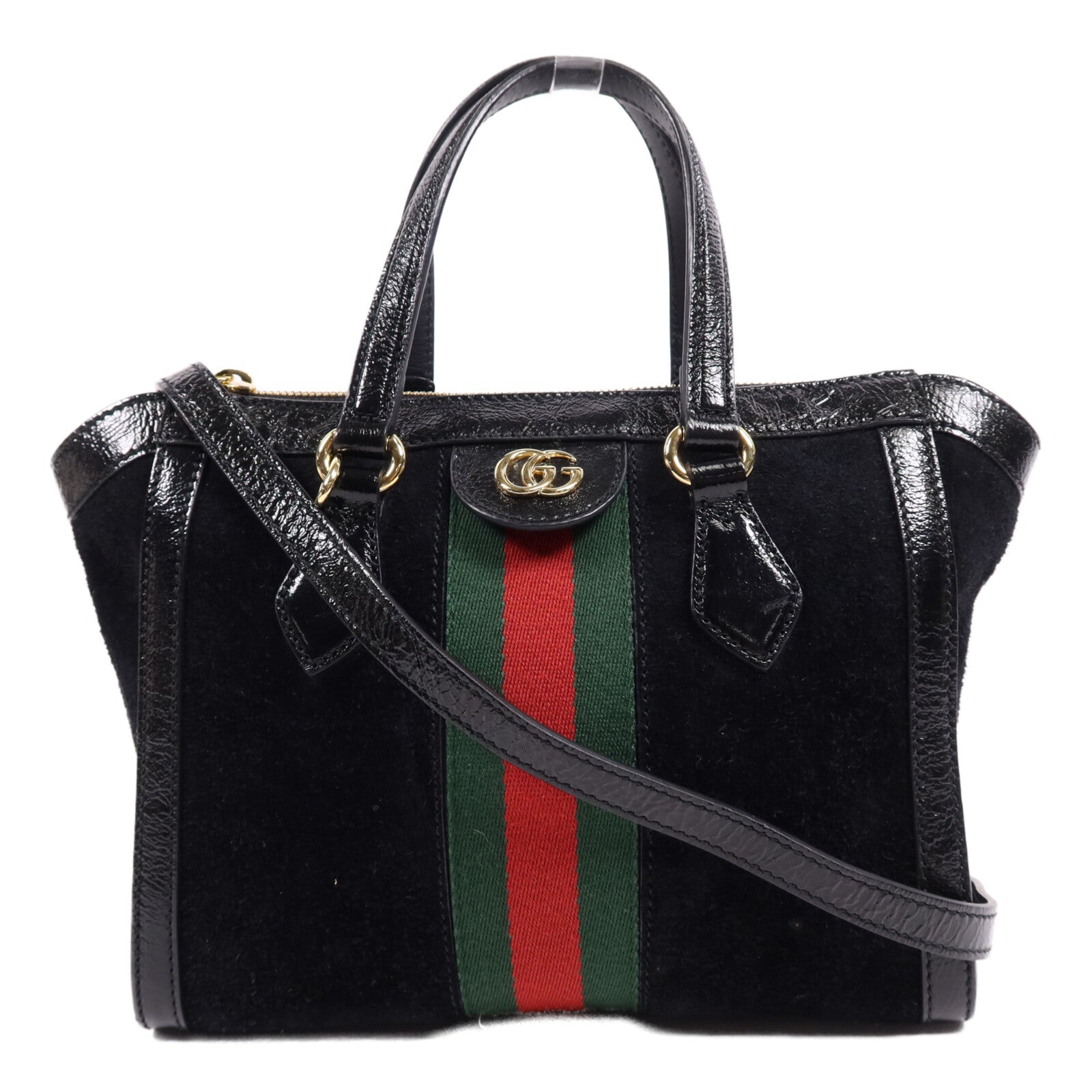 GUCCI 麂皮皮革Chain Shoulder Bag金扣手挽肩背兩用袋