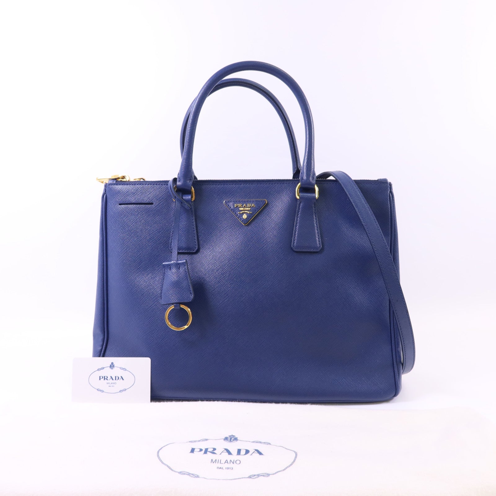 PRADA Saffiano皮革2 Way Shoulder Bag金扣手挽肩背兩用袋