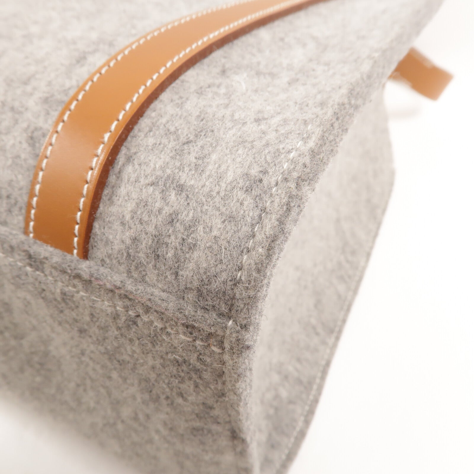HERMES Felt Cavallicot Tote Bag手挽肩背兩用袋Gris Clair