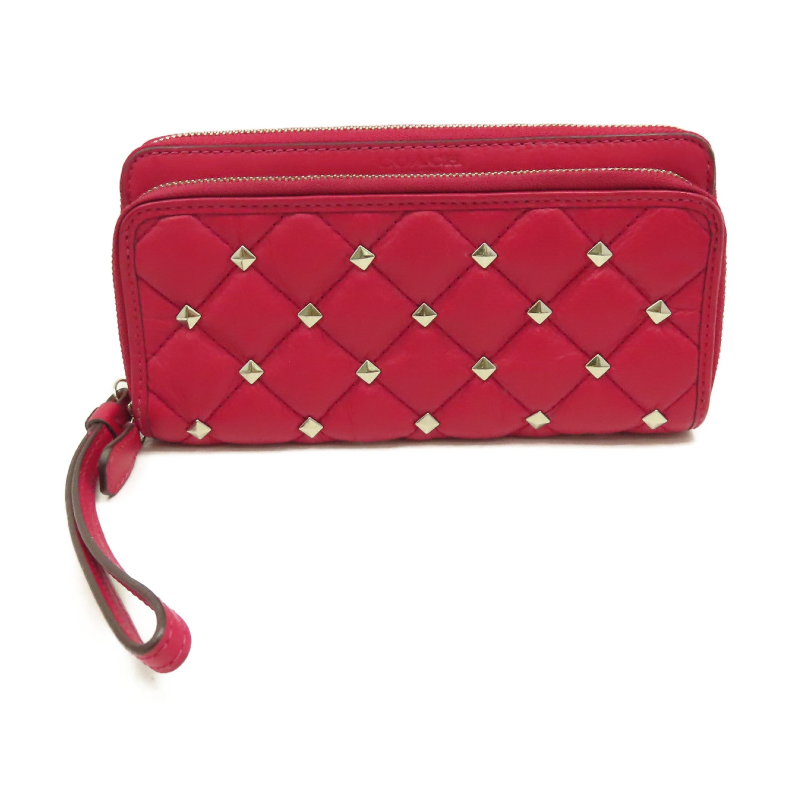 COACH 【激減優惠】牛皮皮革Zipper Long Wallet拉鏈長錢包酒紅色