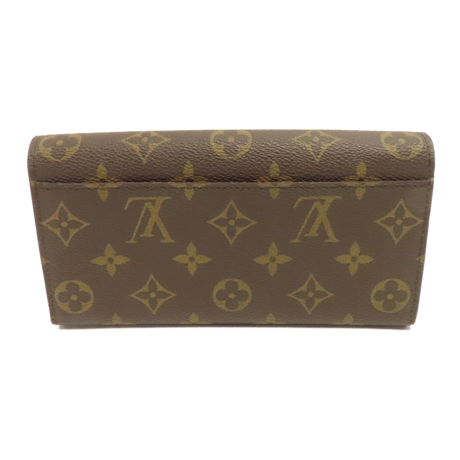 LOUIS VUITTON Monogram Sarah Long Wallet金扣長錢包棕色/紅色