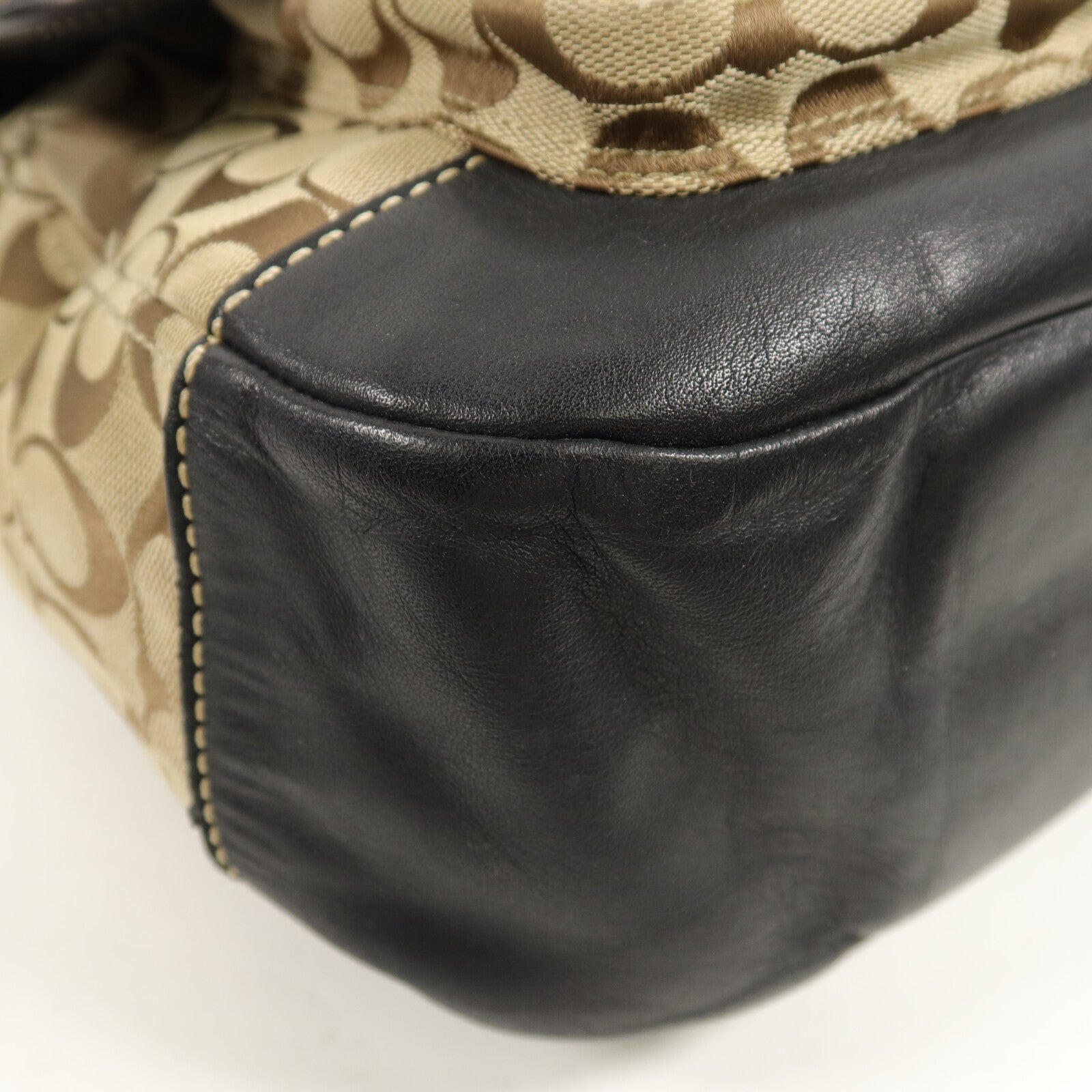 COACH 帆布/牛皮皮革Shoulder Bag肩背袋