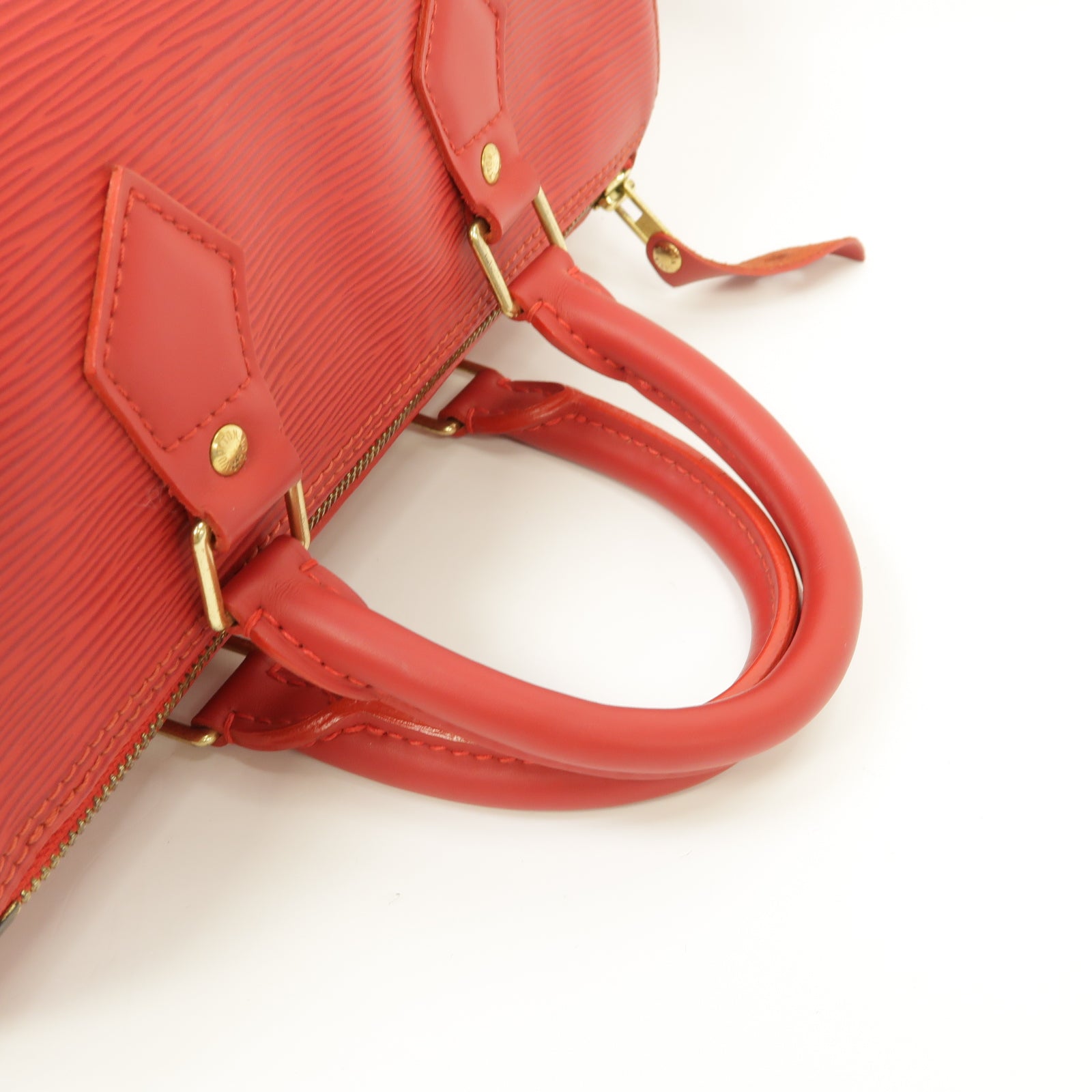 LOUIS VUITTON Epi Speedy 25金扣手挽袋紅色
