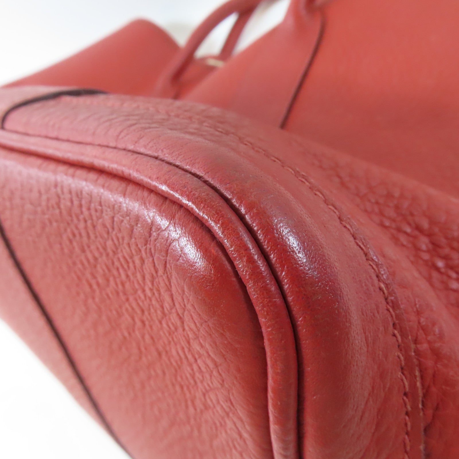HERMES Clemence皮革Garden Party PM銀扣手挽袋橙色