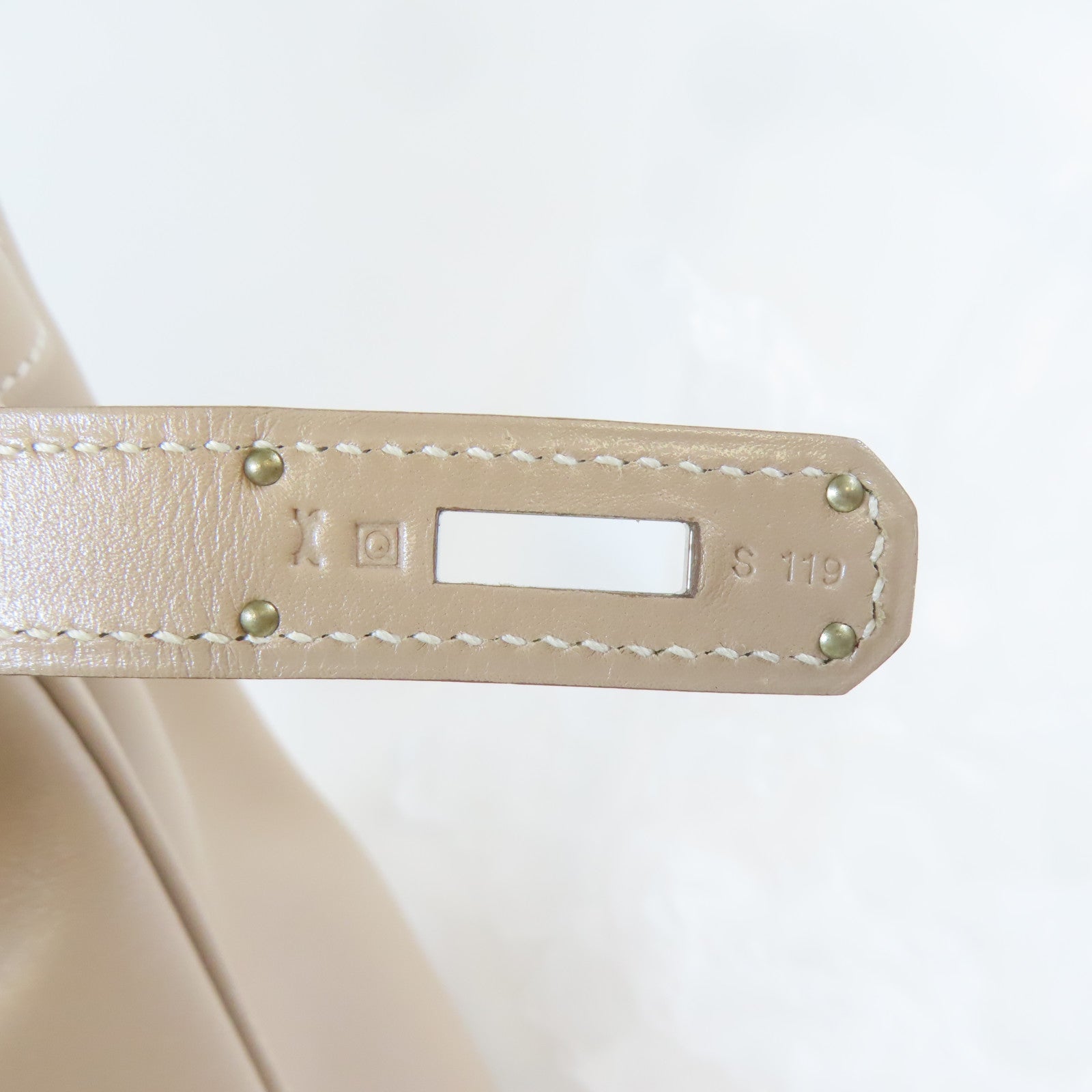 HERMES Swift皮革Birkin 35銀扣手挽袋米色