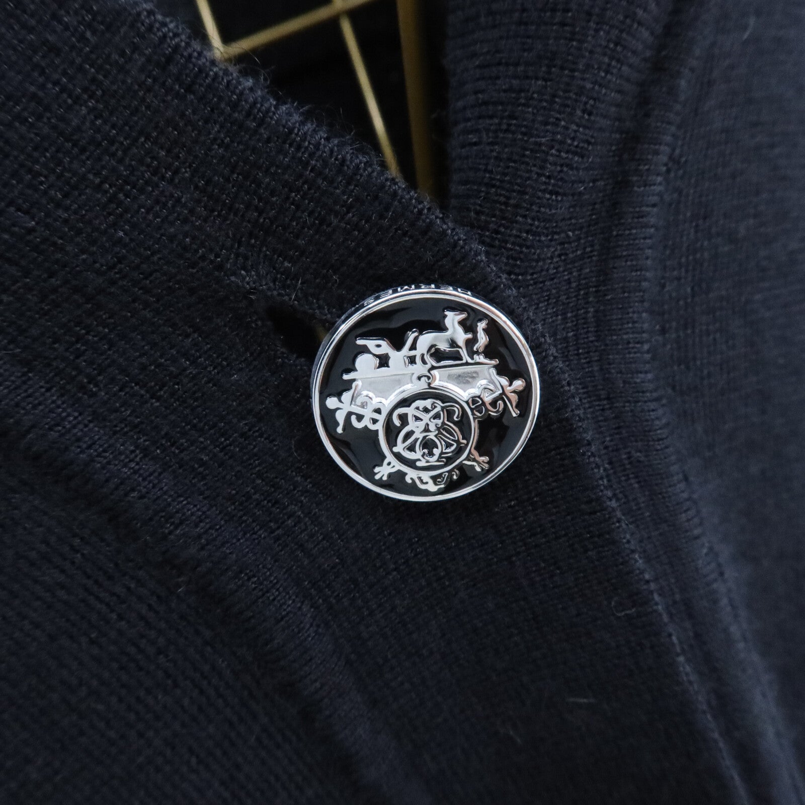 HERMES Cashmere/Silk Ex-Libris Cardigan外套