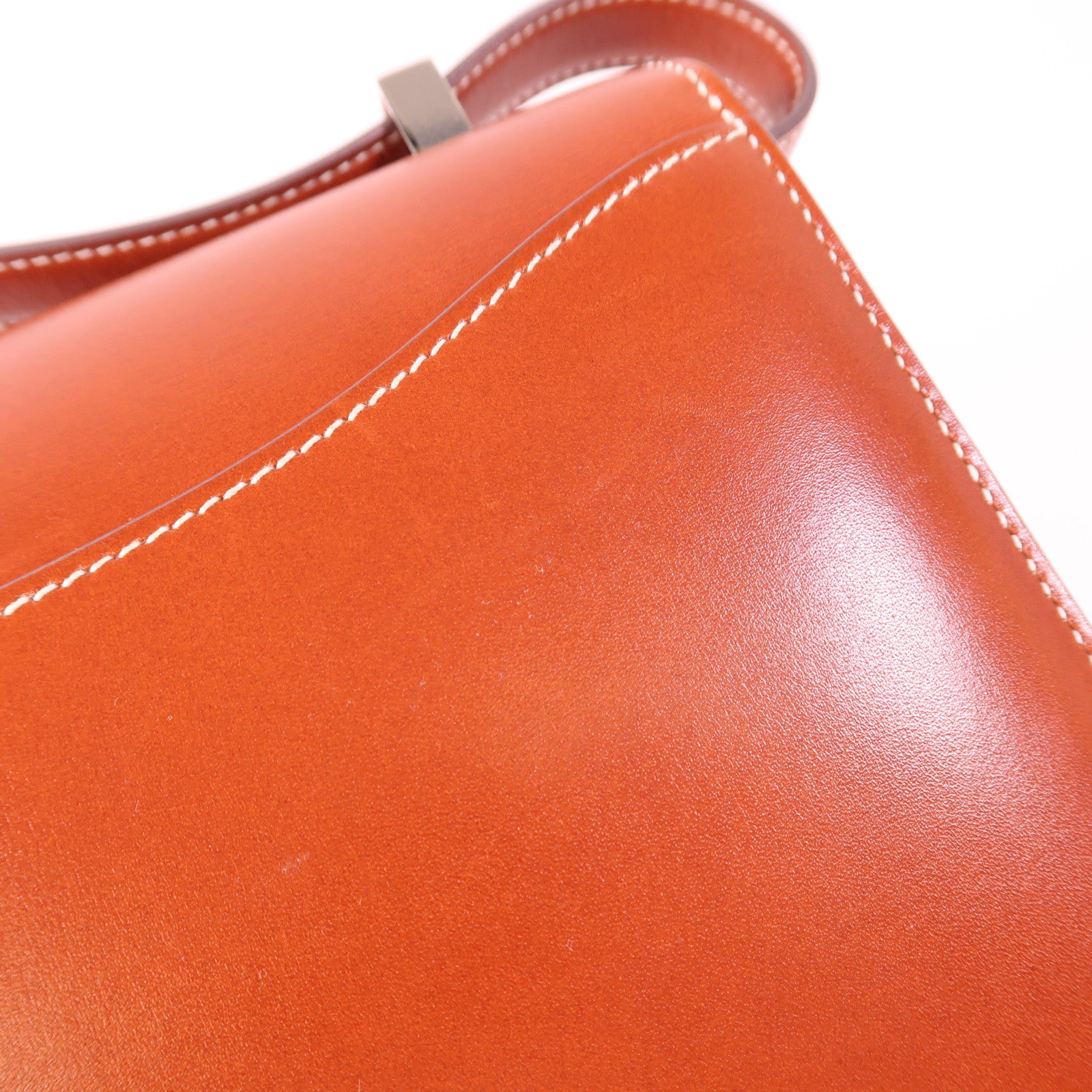 HERMES 【激減優惠】Box Calf皮革Constance 24銀扣肩背袋Brique