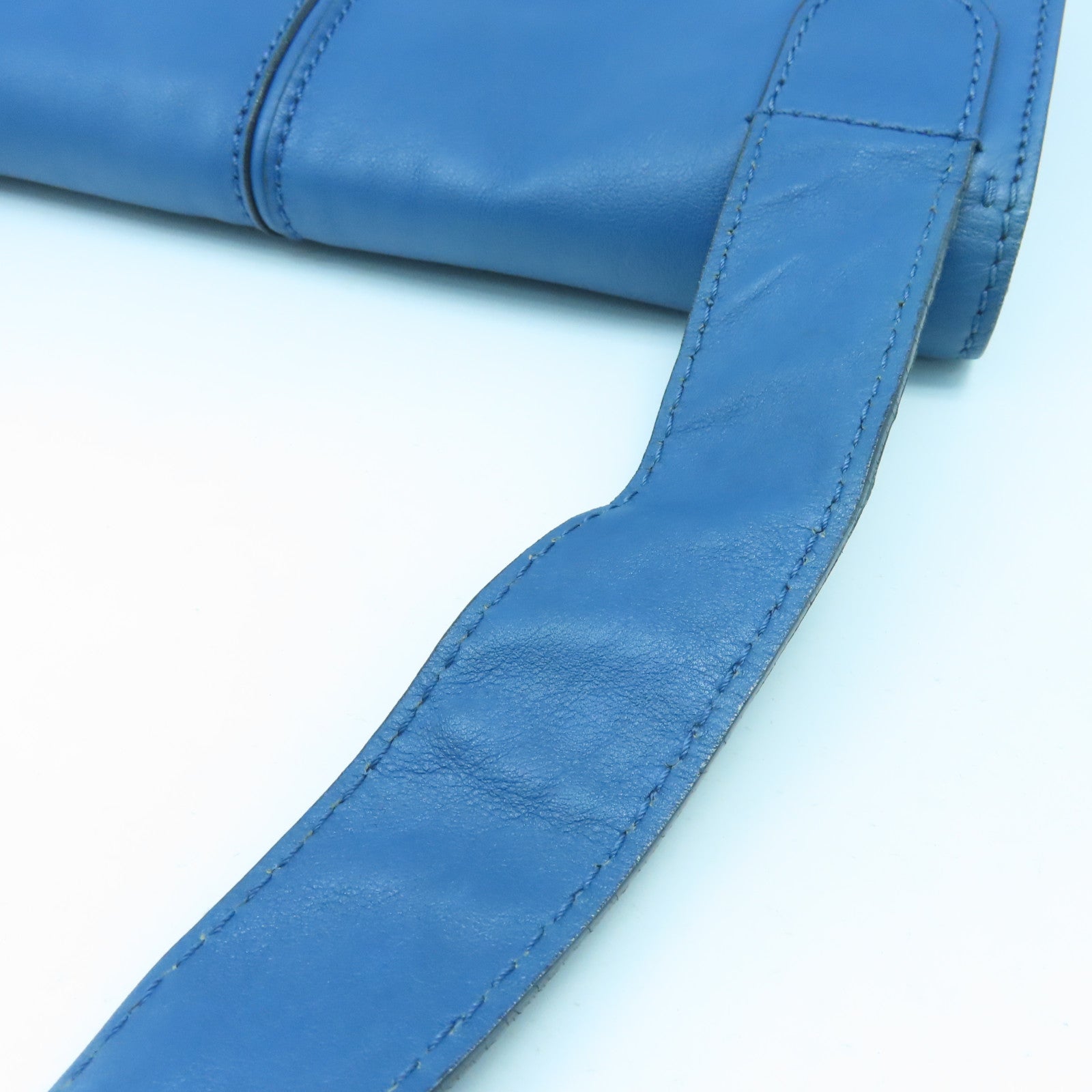 Valentino 【激減優惠】牛皮皮革Shoulder Bag銀扣肩背袋藍色