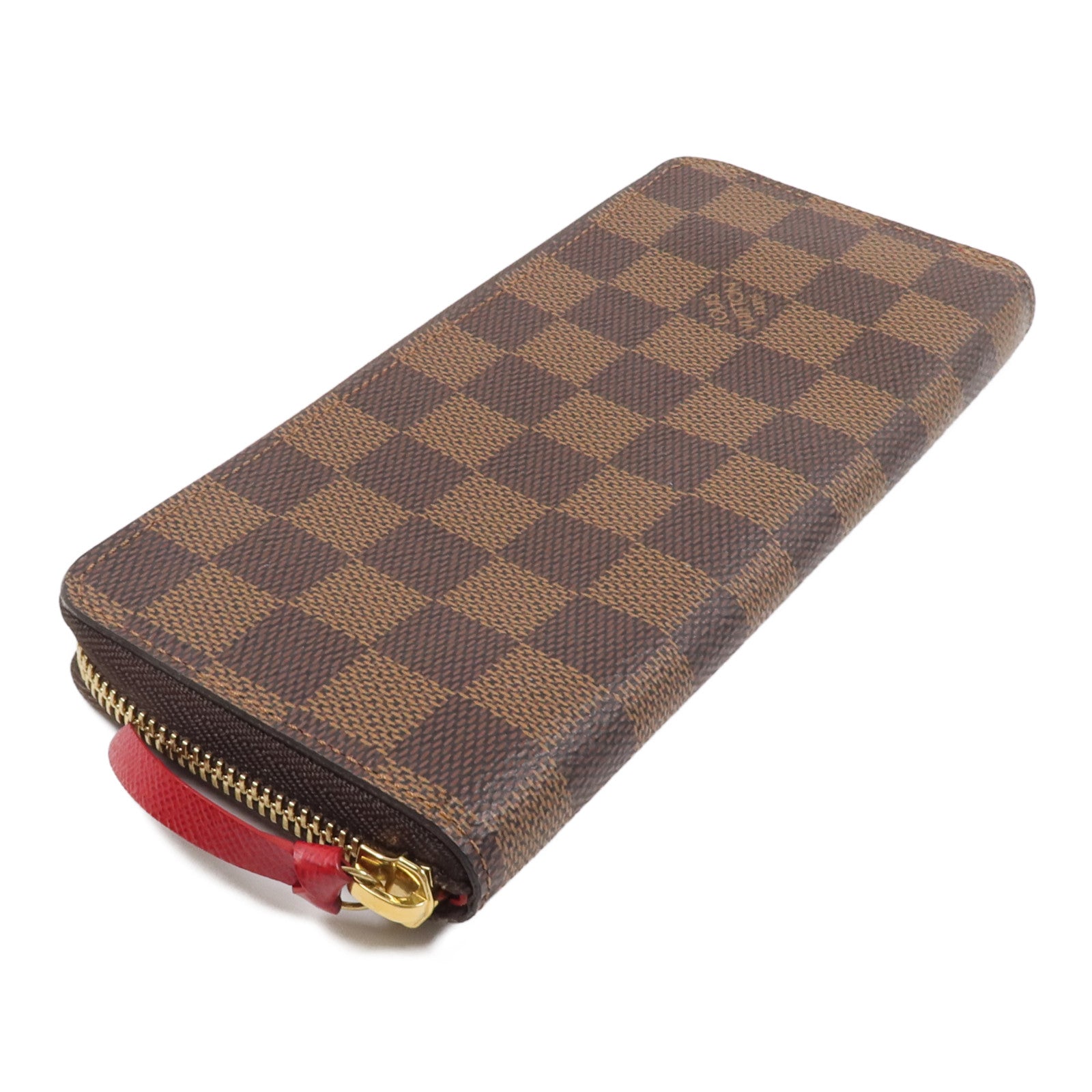 LOUIS VUITTON Damier Clemence Wallet金扣長錢包