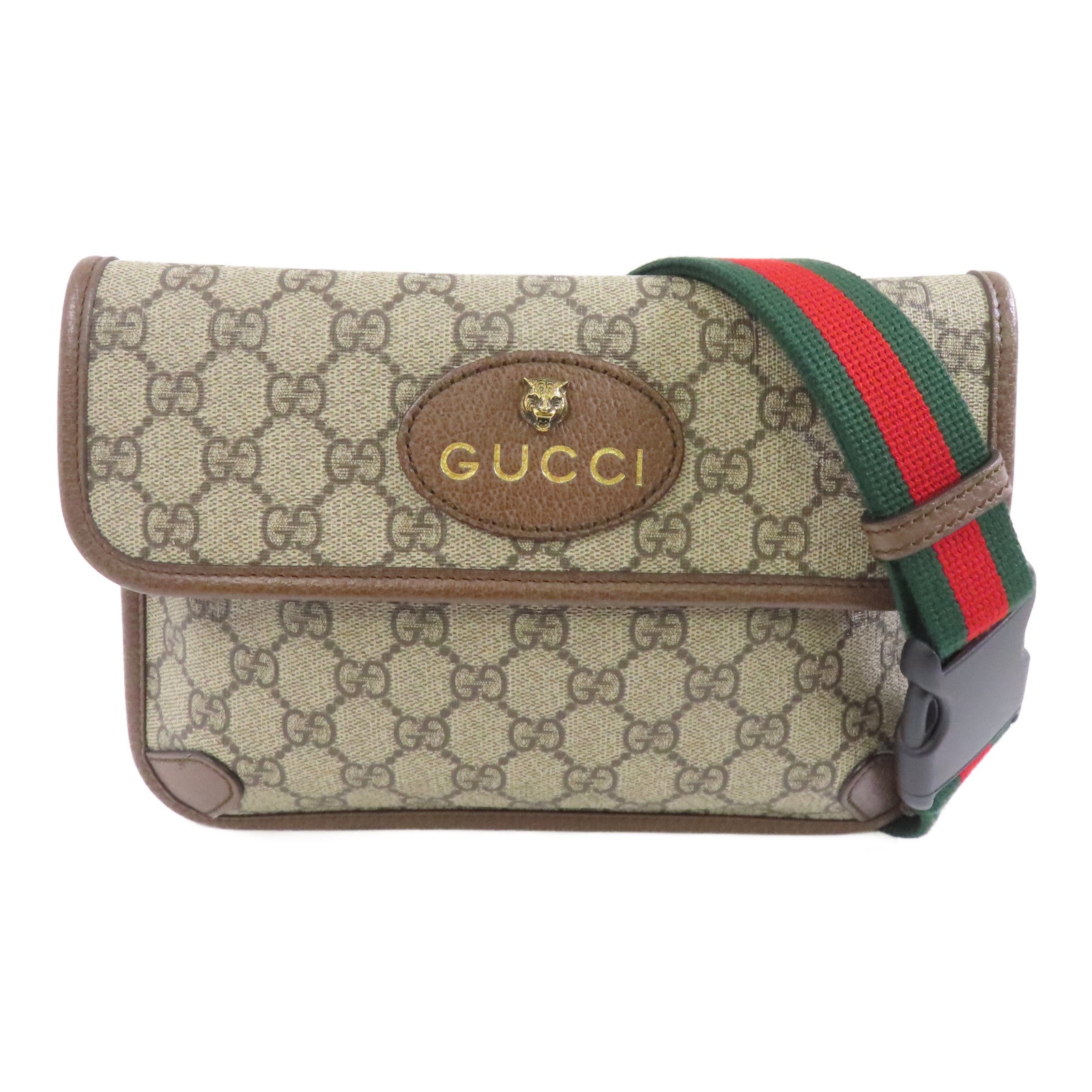 GUCCI 【激減優惠】塗層帆布Neo Vintage GG Supreme金扣腰包啡色